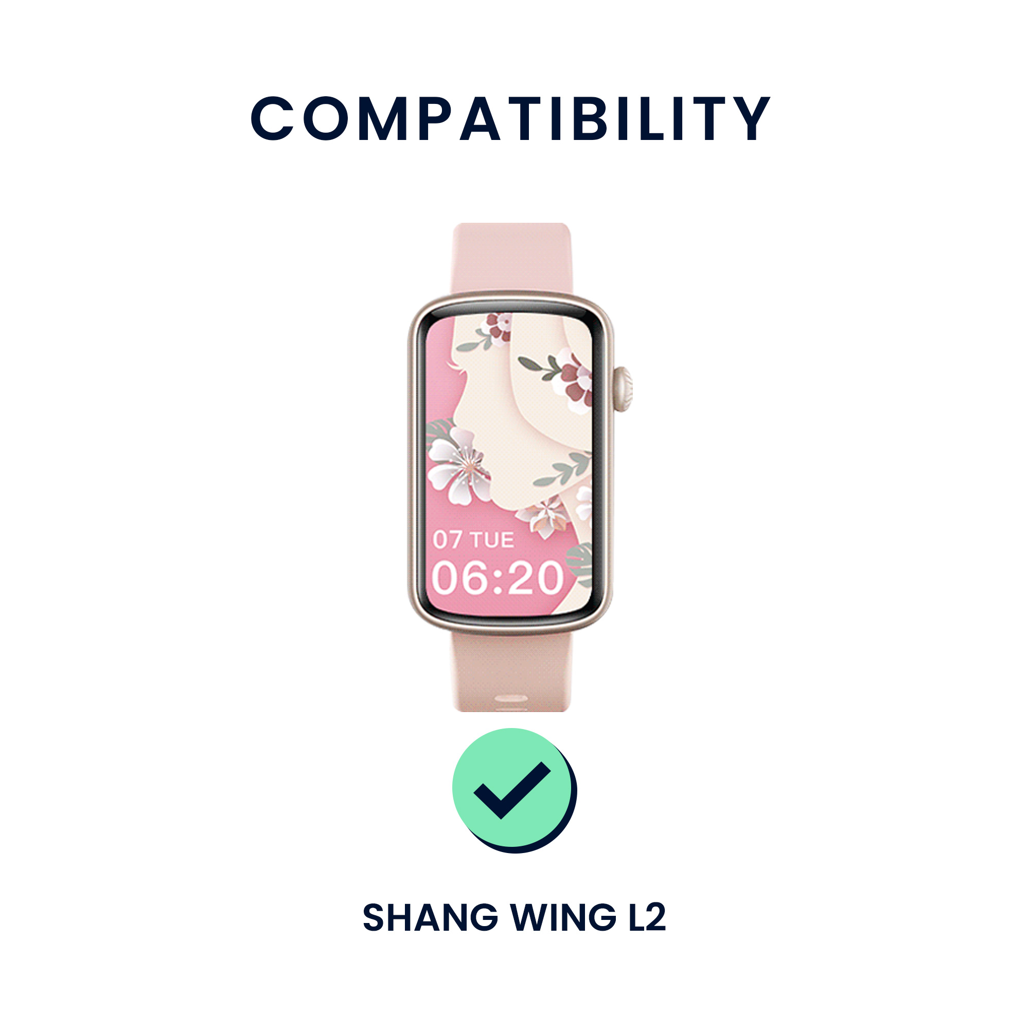 kwmobile řemínky SHANG WING L2, 2 ks, levandulová / pudrově růžová