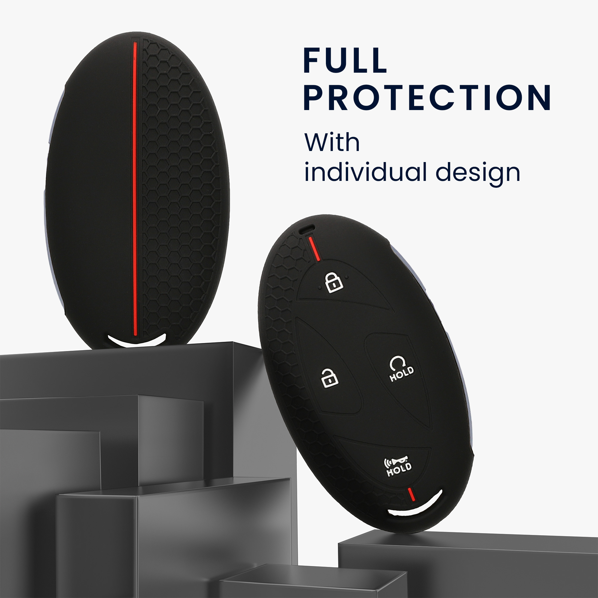 Obal na klíč od auta pro Hyundai Ioniq 6 Grandeur GN7 KONA 2023 kwmobile - černá / červená