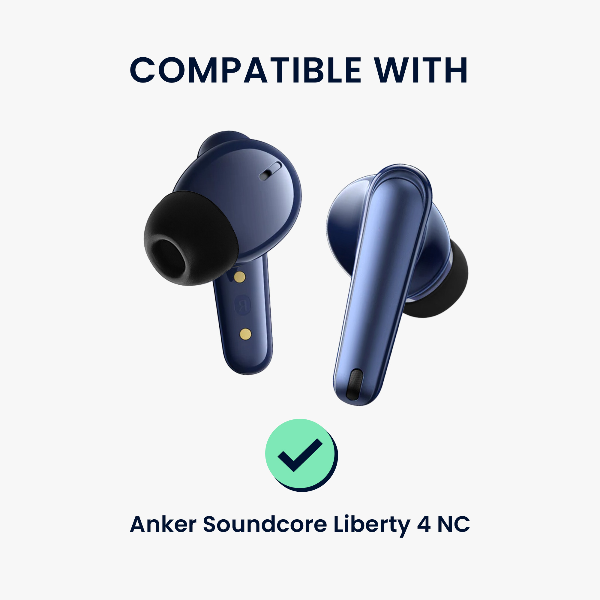 Silikonové špunty kwmobile pro Anker Soundcore Liberty 4 NC, bílá