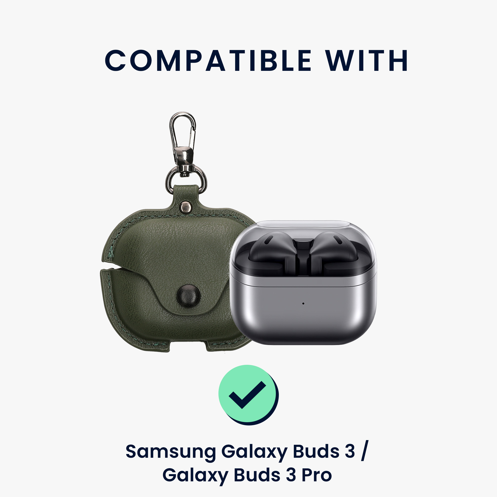 Silikonové pouzdro na sluchátka Samsung Galaxy Buds 3 kwmobile Dark Green