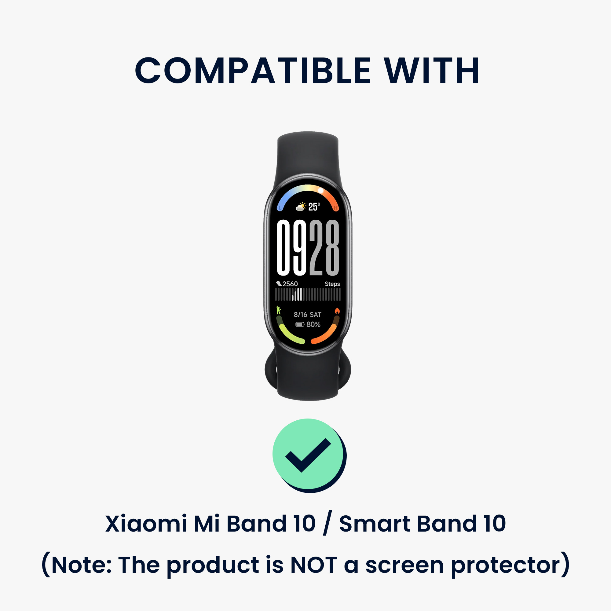 Třpytivé kryty rámečku pro Xiaomi Mi Band 10 / Smart Band 10, 2 ks kwmobile ‑ čirá / černá