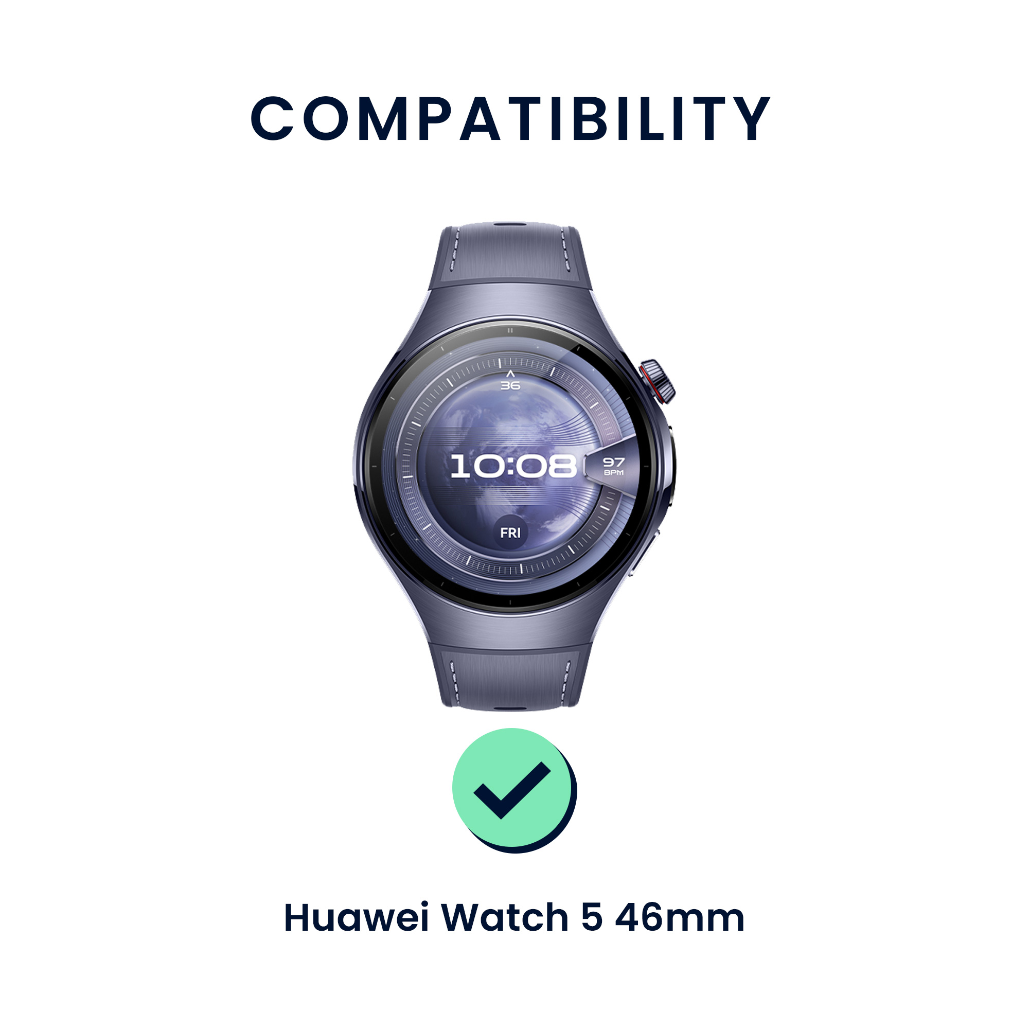 Náhradní řemínky Huawei Watch 5 46mm sada 2 ks černá/tmavě modrá kwmobile