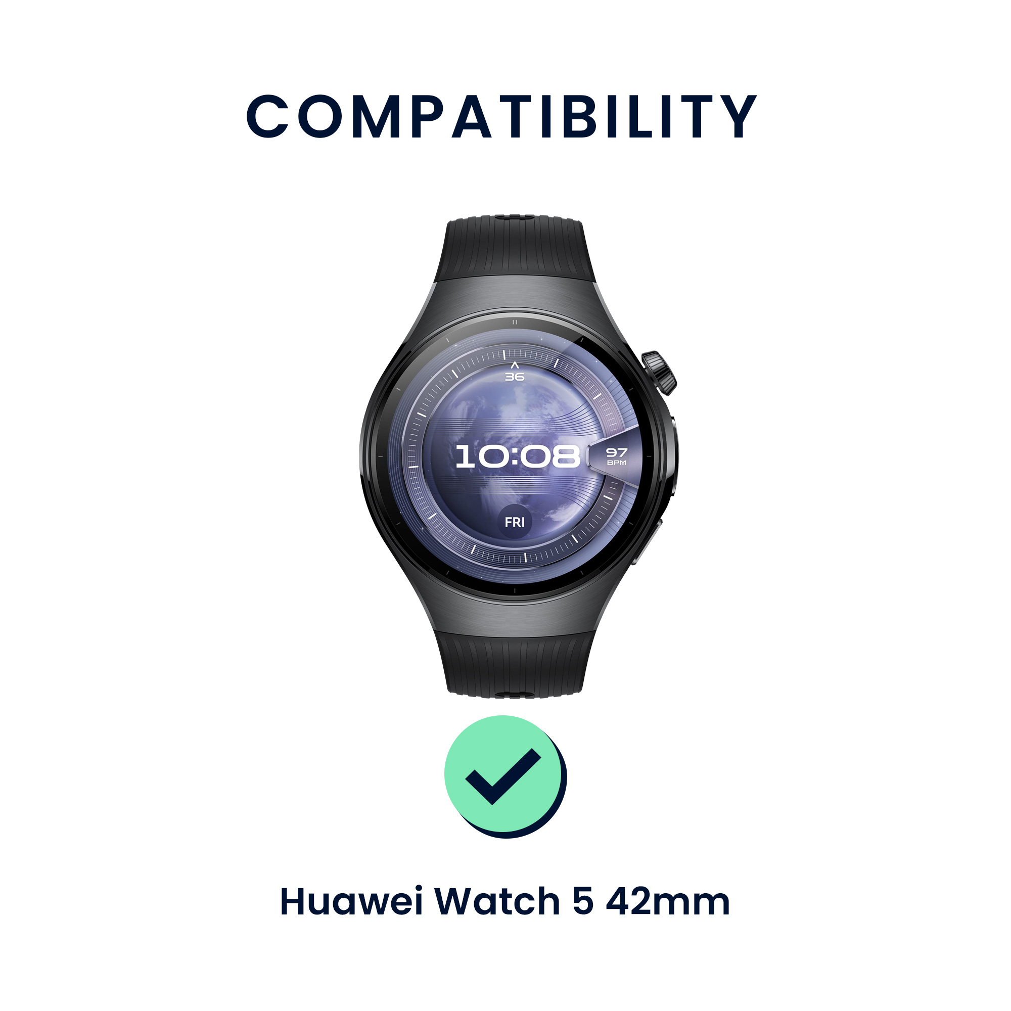 Náhradní řemínky Huawei Watch 5 42mm sada 2 ks černá/béžová kwmobile