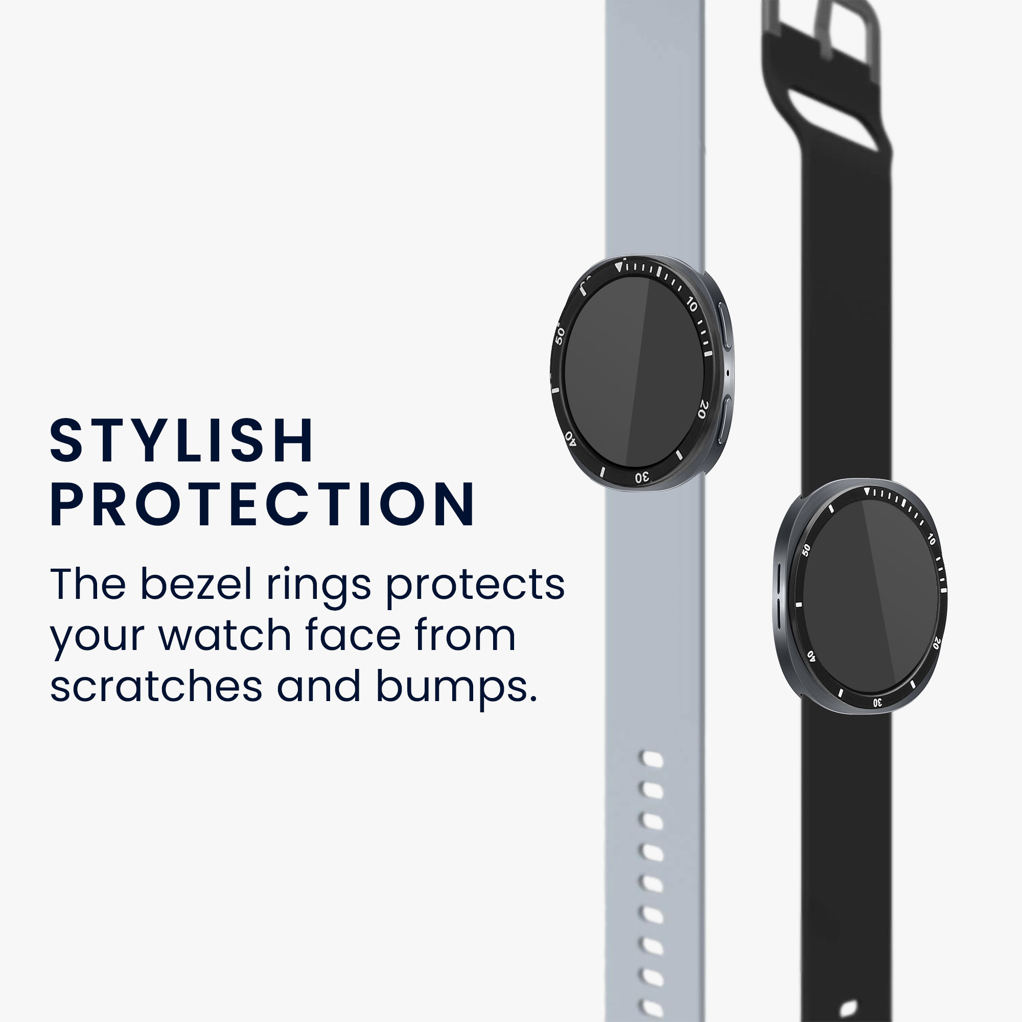 Ochranný rámeček na hodinky Galaxy Watch 8 (40mm) kwmobile černý/stříbrný