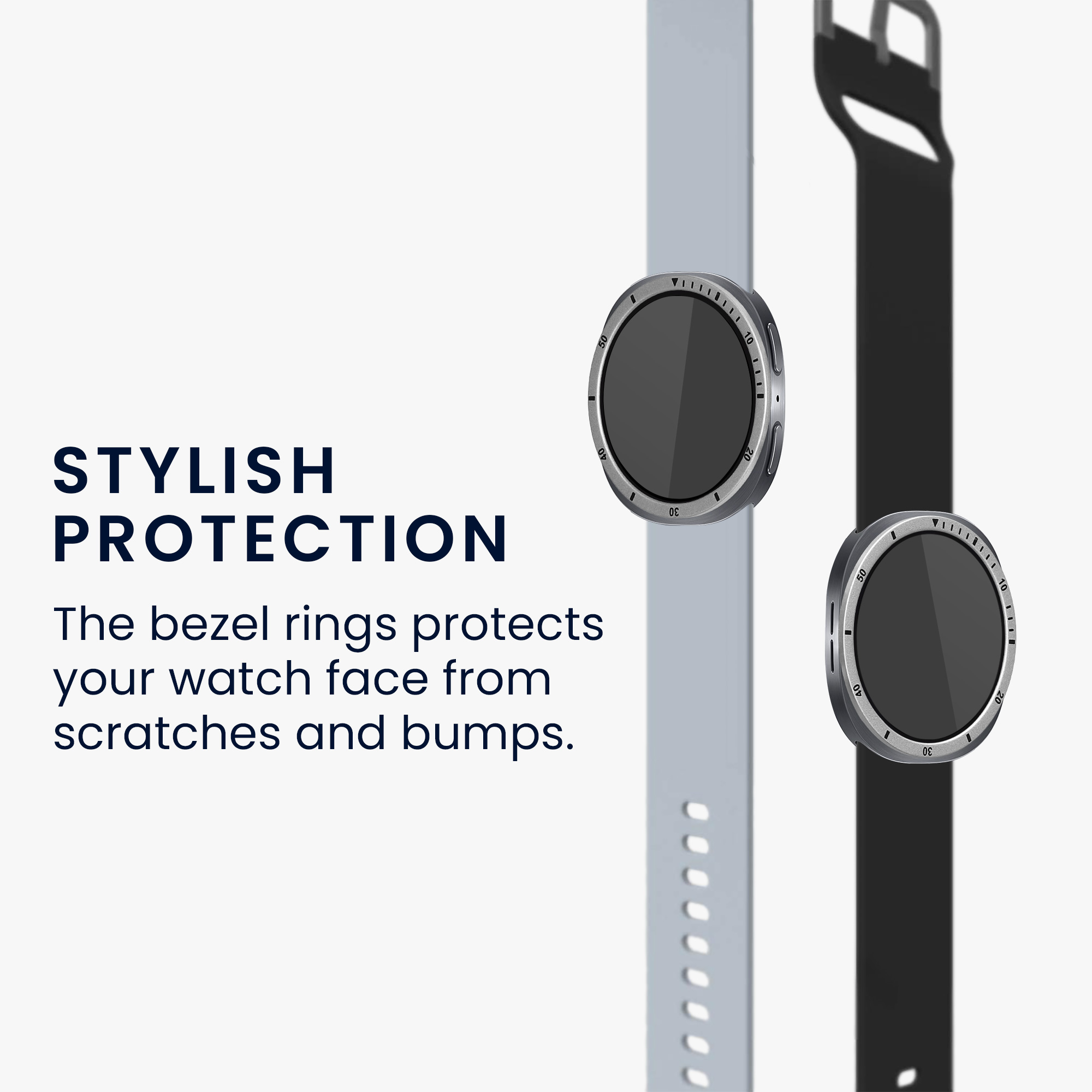Ochranný rámeček na hodinky Galaxy Watch 8 (44mm) kwmobile stříbrný/černý