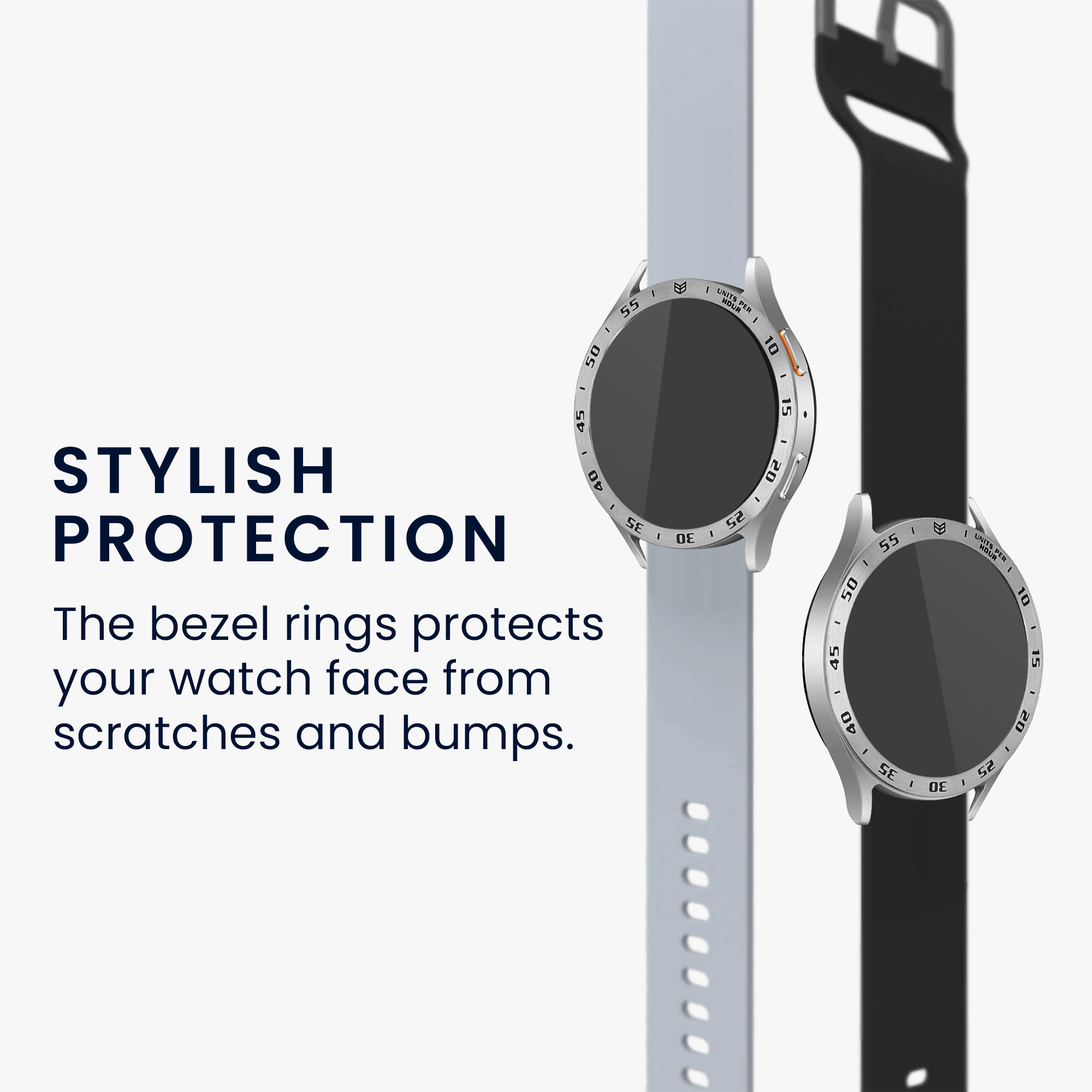 Ochranný rámeček na hodinky Galaxy Watch 7 44mm kwmobile stříbrný/černý