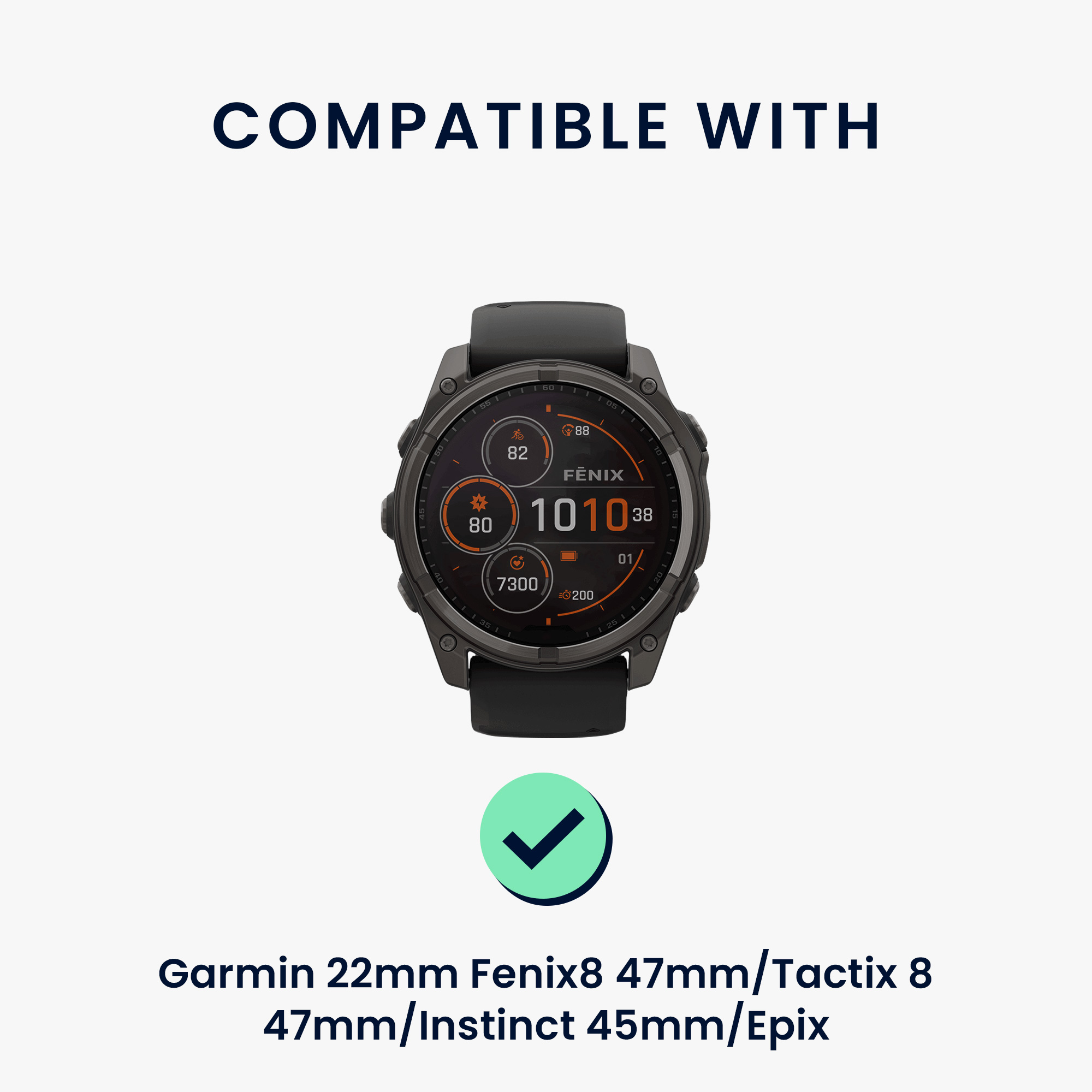 Řemínek Garmin 22mm Fenix 8 47mm/Tactix 8 47mm/Instinct 45mm... 22mm kwmobile nylon, kůže černý