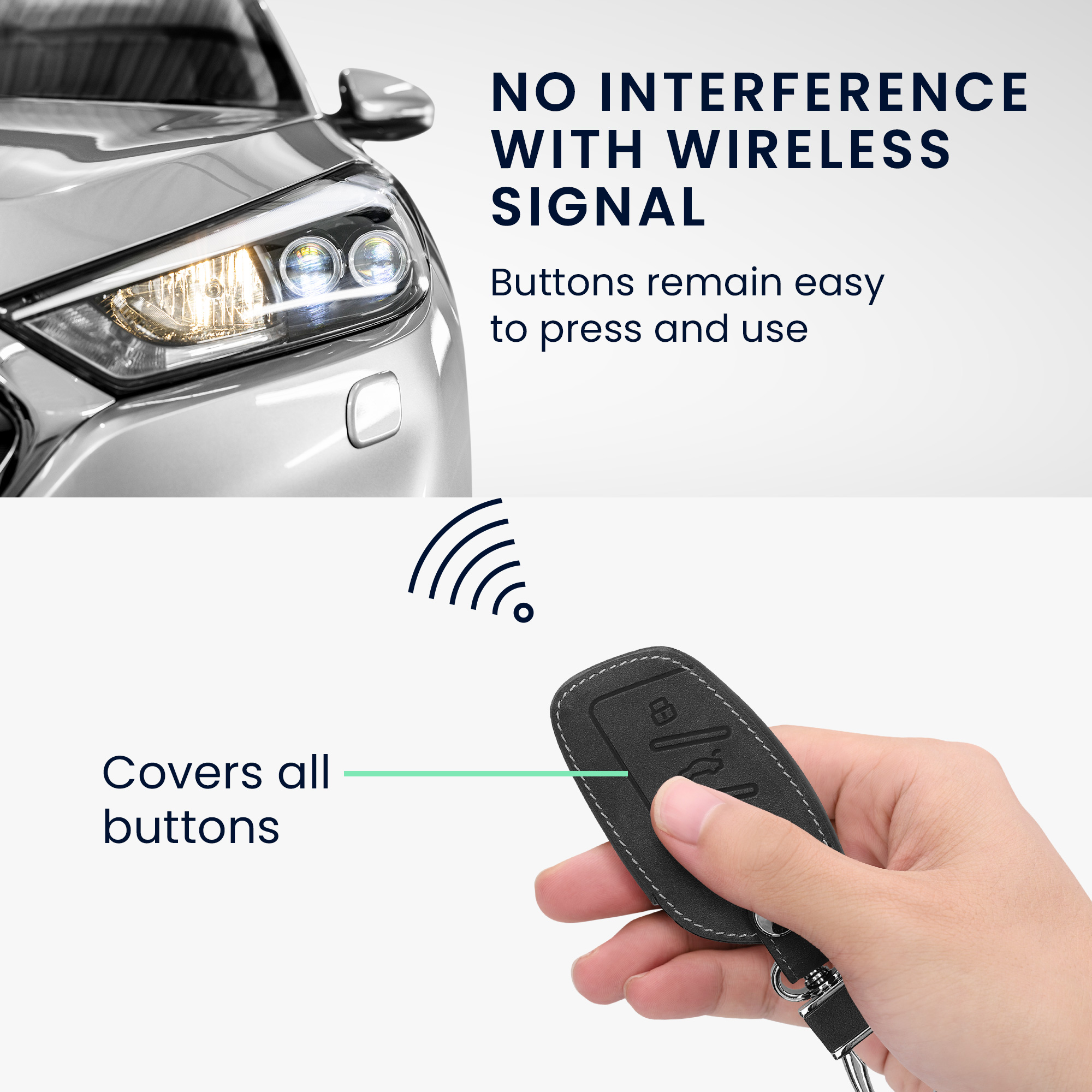 Pouzdro na klíč od auta kwmobile MG 3 tlačítka ZS/MG4/MG5/MG6, tmavě šedá