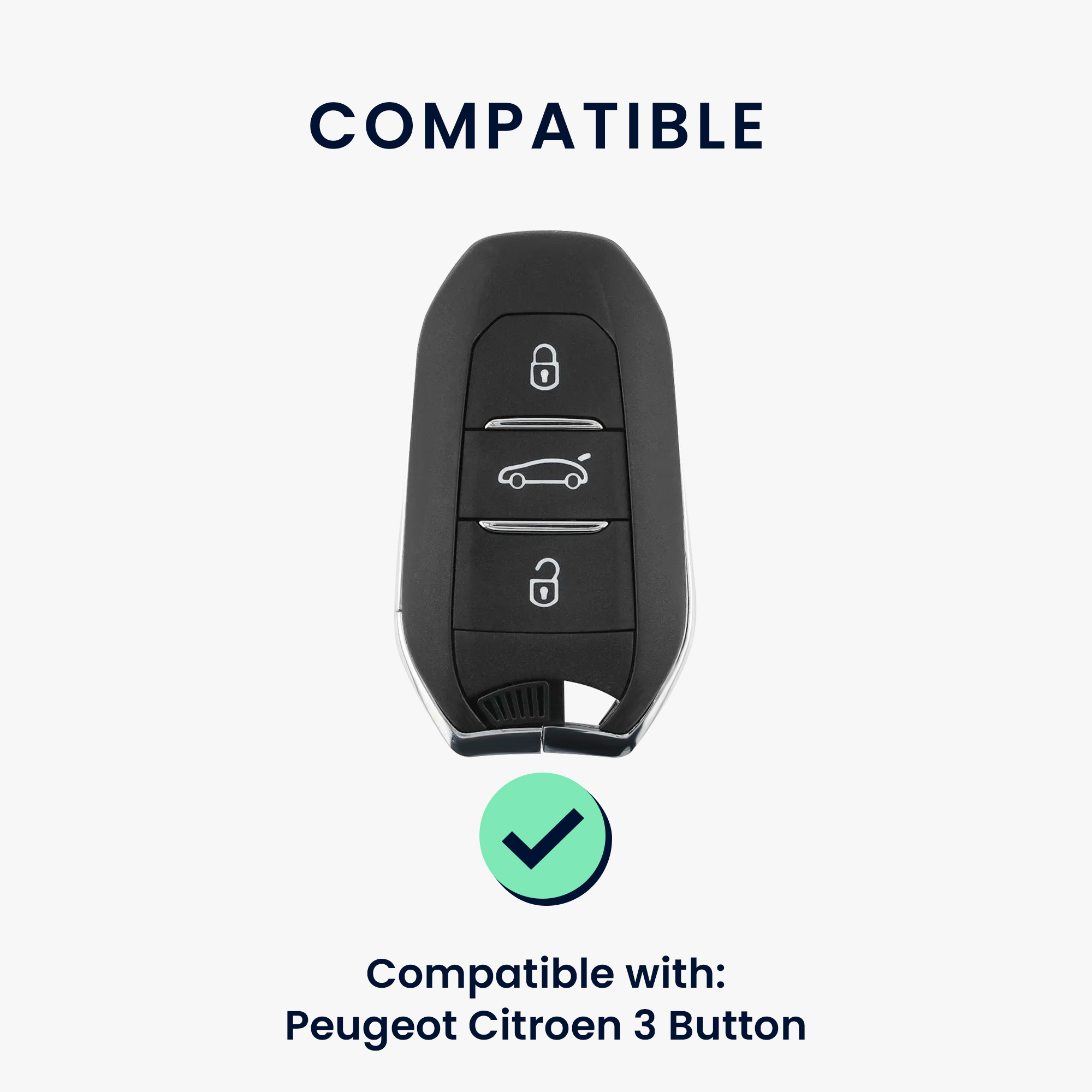 Pouzdro na klíč od auta Peugeot Citroen 3 Button Car Key Smart Key (only Keyless Go) kwmobile