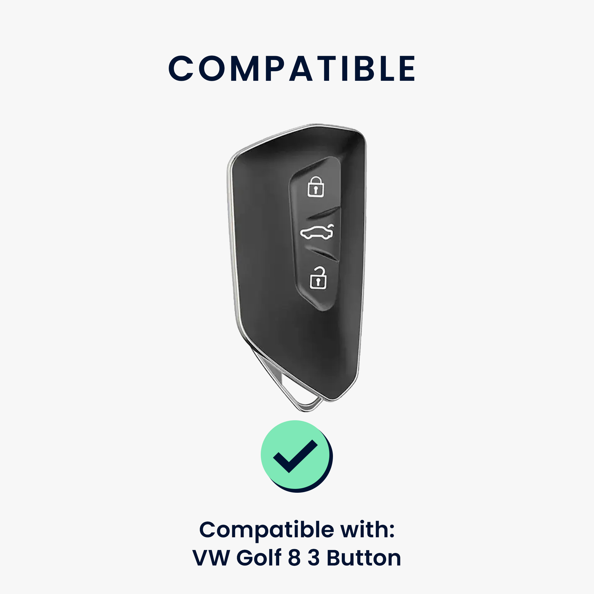 Pouzdro na klíč od auta kwmobile pro VW Golf 8, ID.3/ID.4/ID.5/ID.7, Seat/Škoda/Cupra - matně černá