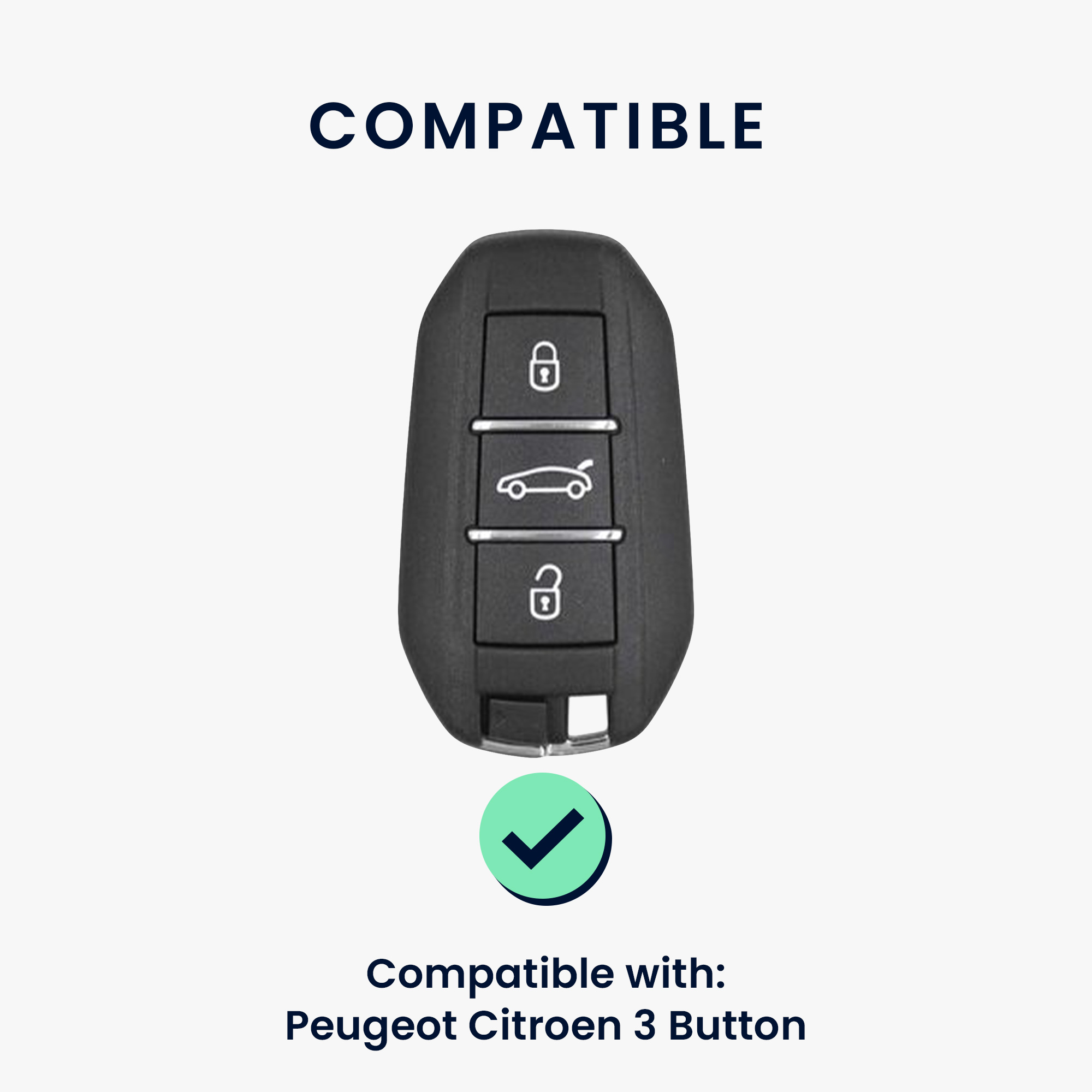 Pouzdro na klíč od auta Peugeot Citroen 3 Button Car Key Smart Key (only Keyless Go) kwmobil...