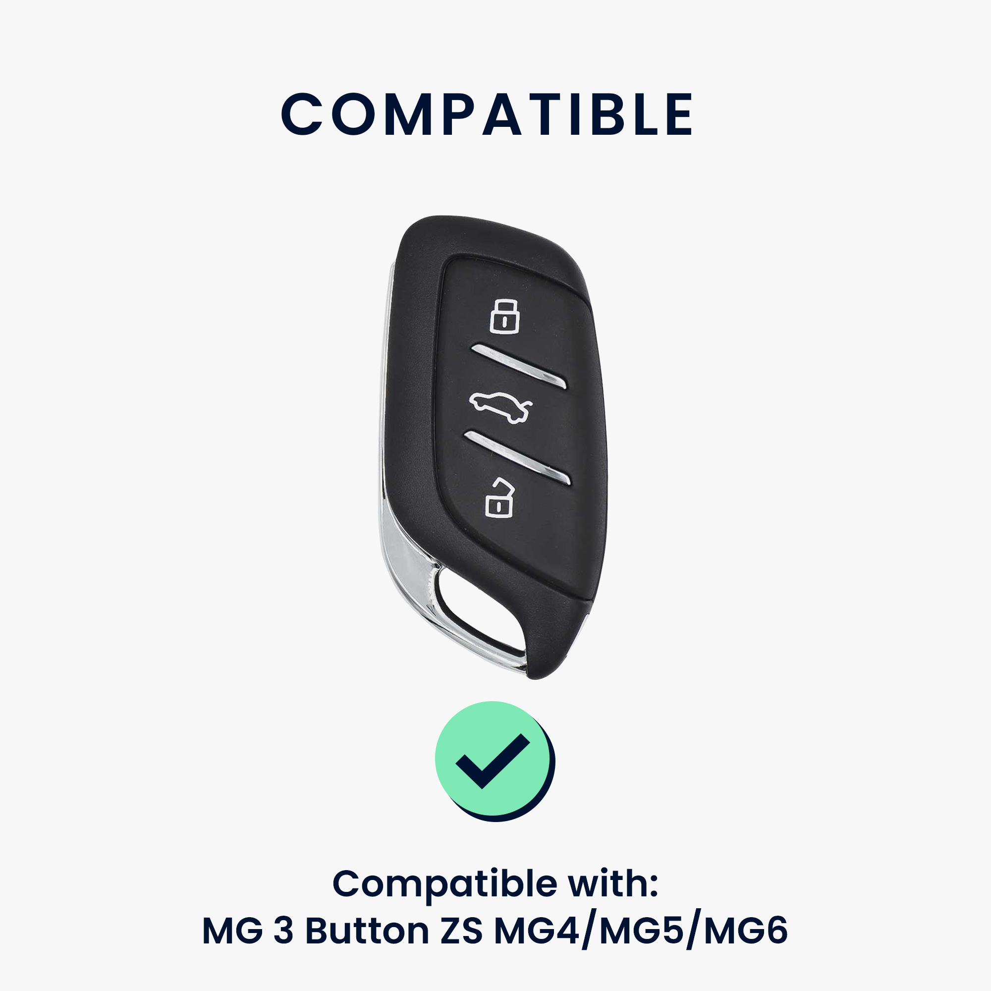 Pouzdro na klíč od auta kwmobile MG 3 tlačítka ZS/MG4/MG5/MG6, tmavě šedá