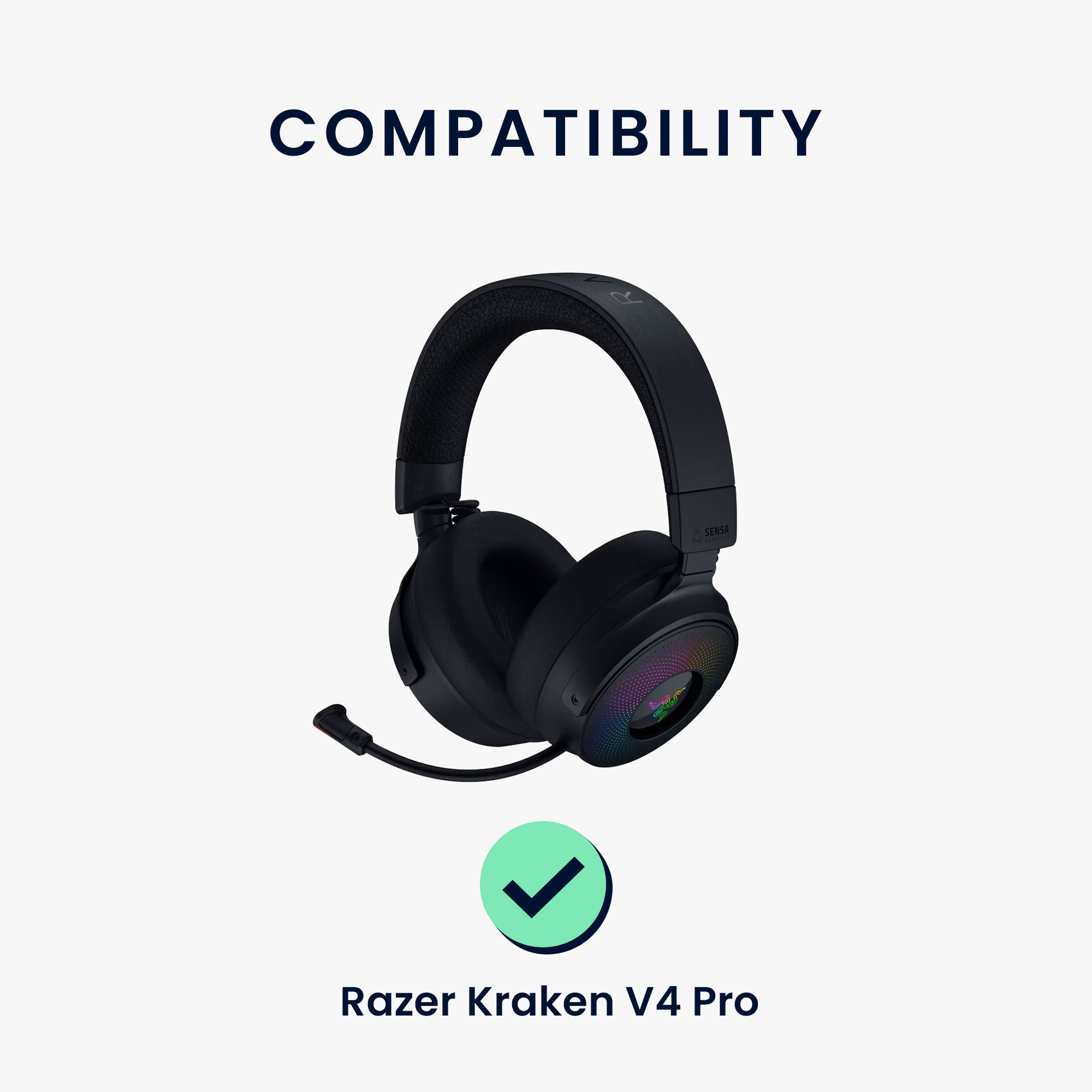Náhradní náušníky kwmobile Razer Kraken V4 - černá