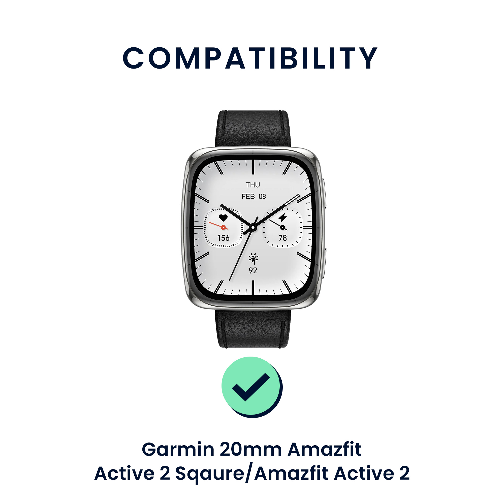 Řemínek 20mm Amazfit Active 2/2 Square/Active Edge/Bip 3/GTS... 20mm kwmobile TPU tmavě zelený/černý/bílý/oranžový