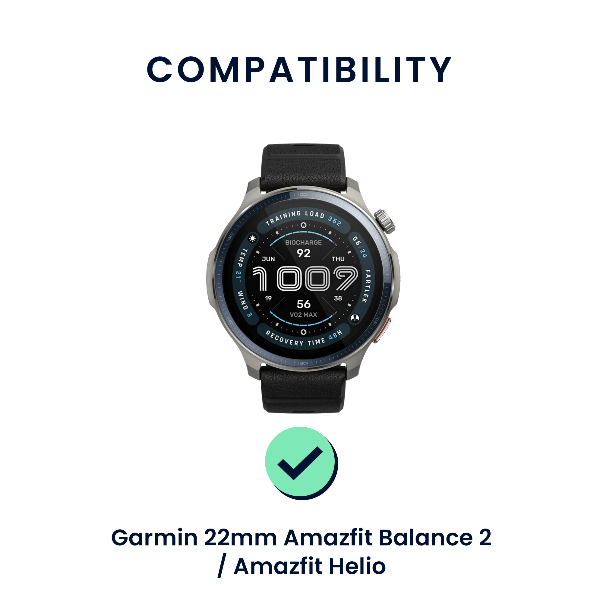 Řemínek 22mm Amazfit Bip 6/Bip 5 Unity/Bip 5/GTS 3/Balance 2... 22mm kwmobile TPU černý/šedý/černý/červený