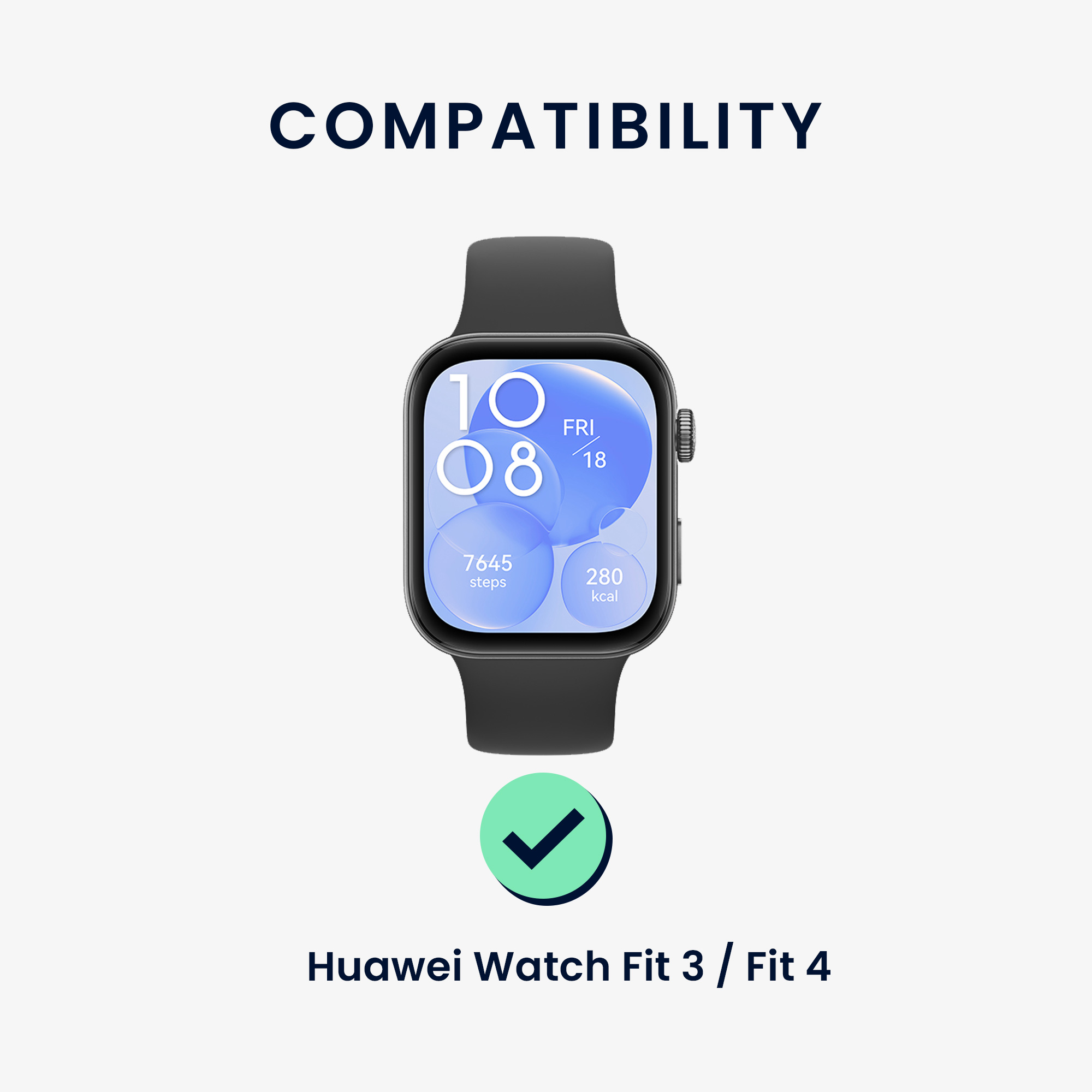 Náhradní řemínek Huawei Watch Fit 3 silikonový tmavě zelená/černá kwmobile
