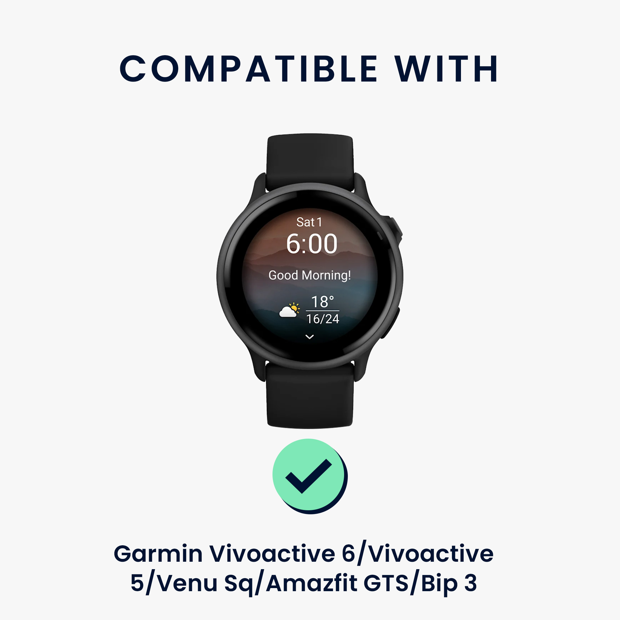 Řemínek kwmobile pro Garmin Vivoactive 6 / Vivoactive 5 / Venu Sq / Amazfit GTS / Bip 3 - krémová