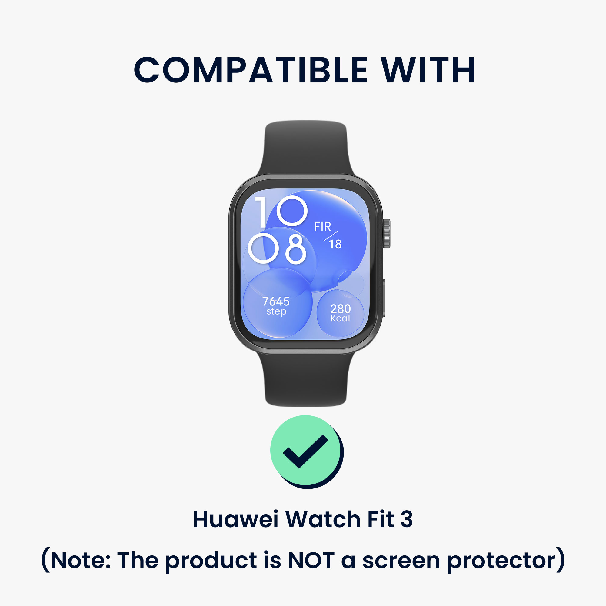 Glitter rámeček hodinky Huawei Watch Fit 3 třpytivý sada 2 ks průhledná/černá kwmobile