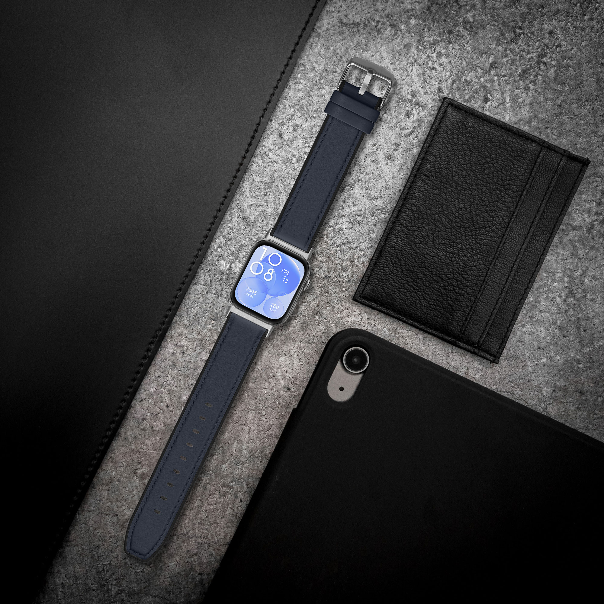 Řemínek pro Huawei Watch Fit 3 / Fit 4 kwmobile silikonové - tmavě modrá