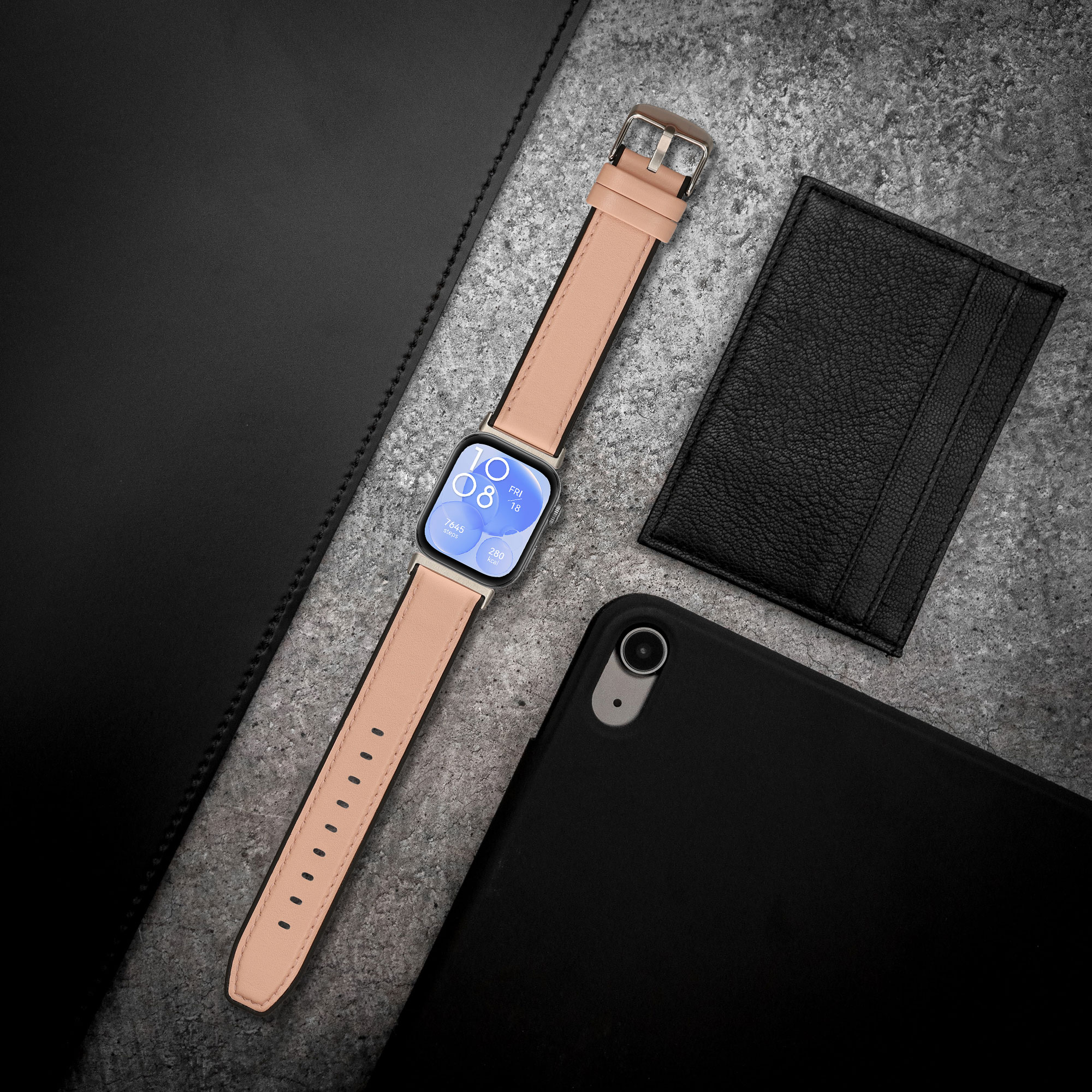 Řemínek pro Huawei Watch Fit 3 / Fit 4 kwmobile silikonové - starorůžová