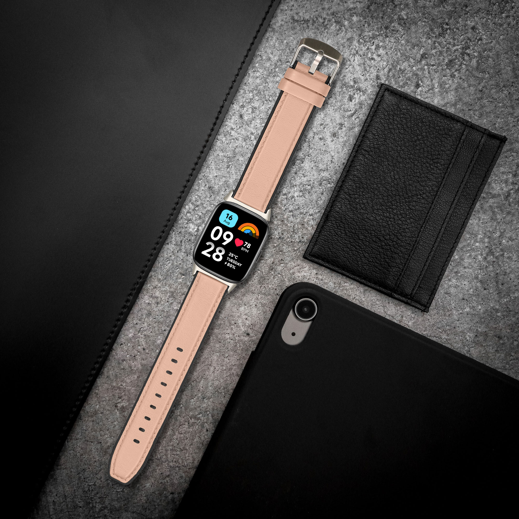 Řemínek pro Xiaomi Redmi Watch 3 Active / Redmi Watch 3 Lite kwmobile silikonové - starorůžová