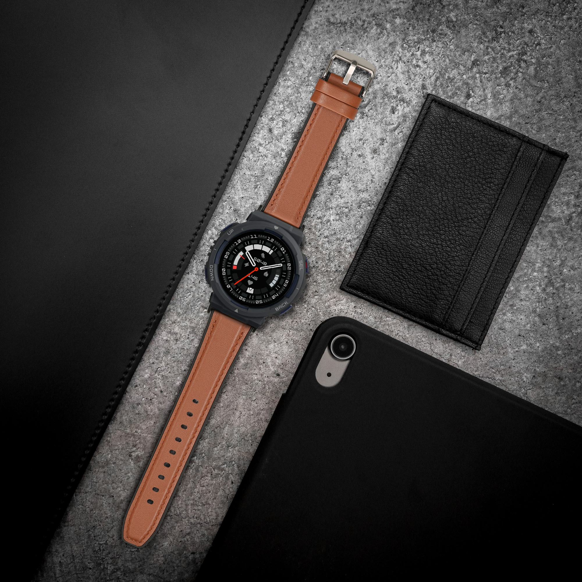 Řemínek pro Amazfit Active Edge (A2212) / Active Edge (A2213) kwmobile - hnědá a černá