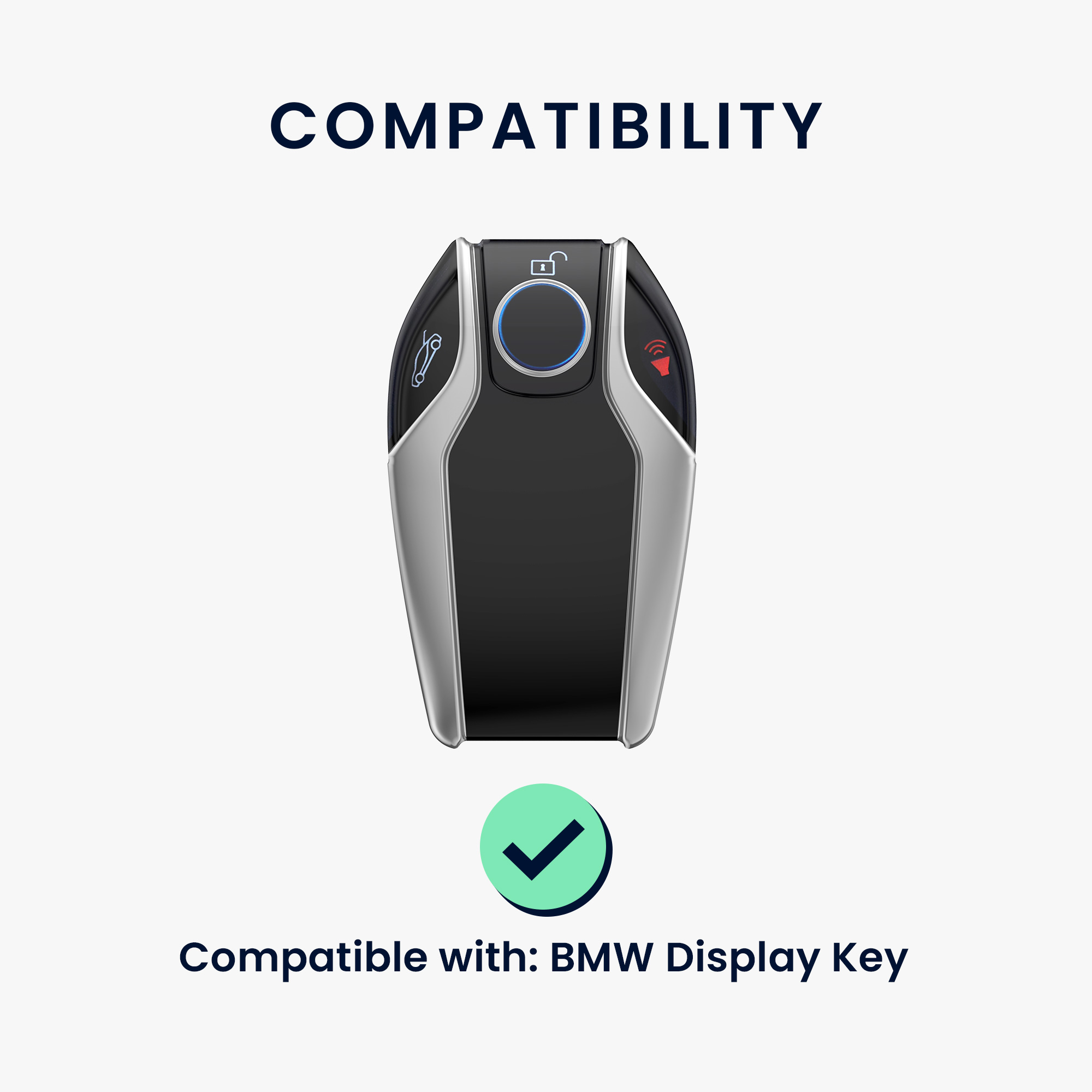 Obal na klíč pro BMW Display Key, měkké protiskluzové TPU odolné proti poškrábání kwmobile ‑ černá / čirá