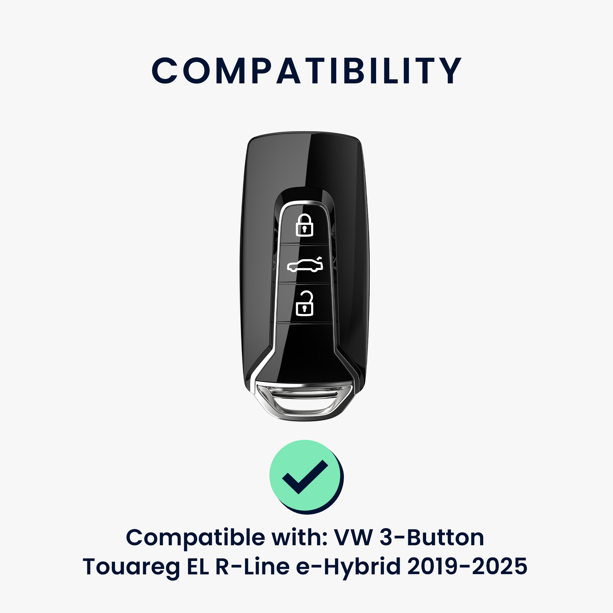 Obal na klíč od auta pro VW Touareg EL R-Line e-Hybrid 2019-2025 kwmobile TPU - černá / transparentní
