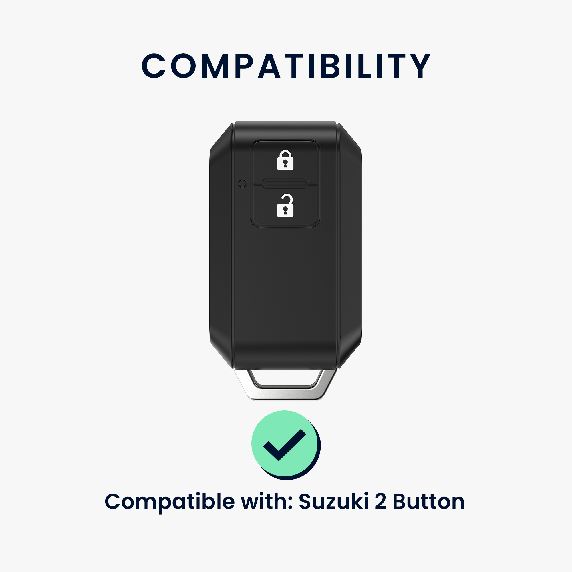 Pouzdro na klíč od auta Suzuki 2 Button Car Key kwmobile - černá / transparentní