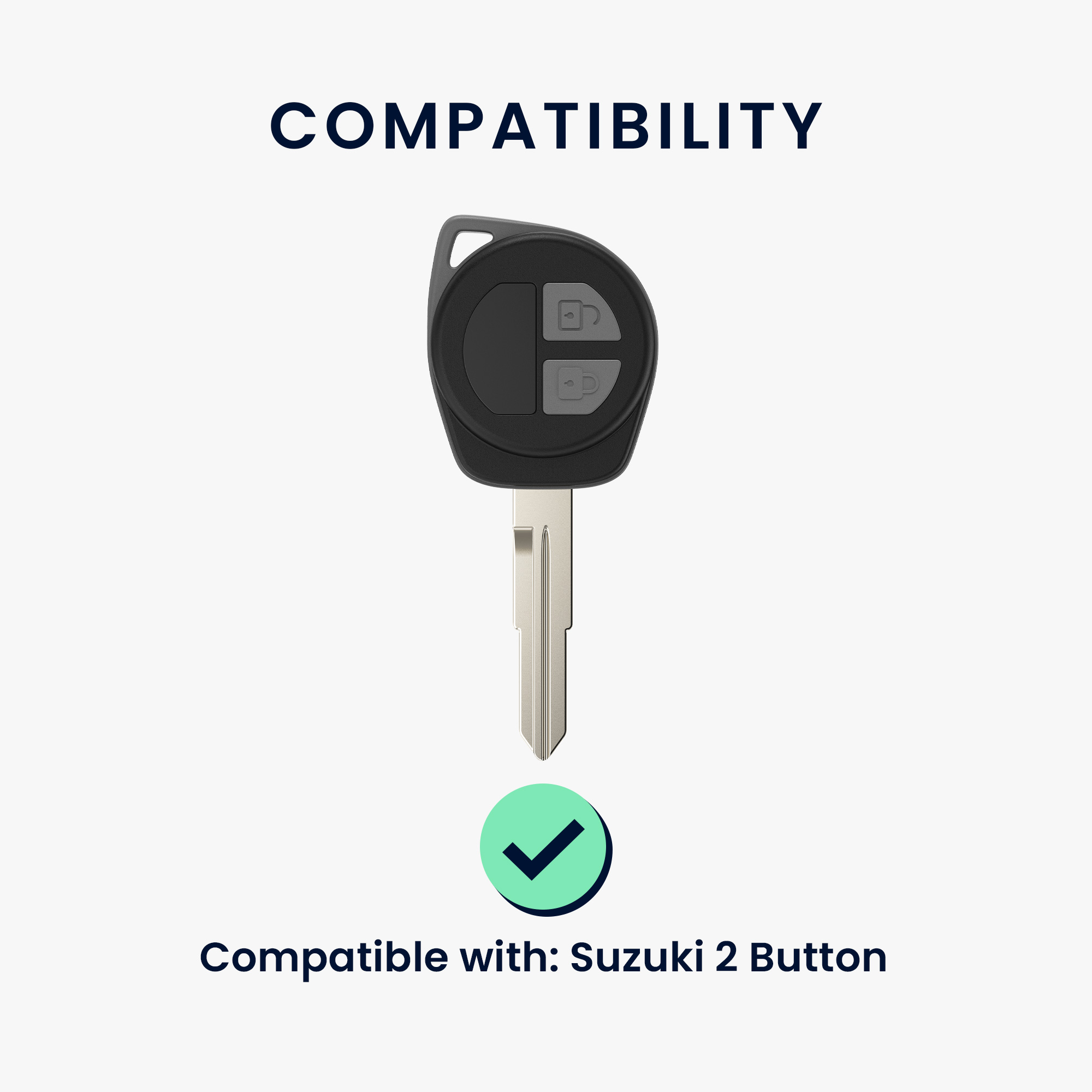 Pouzdro na klíč od auta Suzuki 2 Button Car Key Smart Key only kwmobile - černá / transparentní
