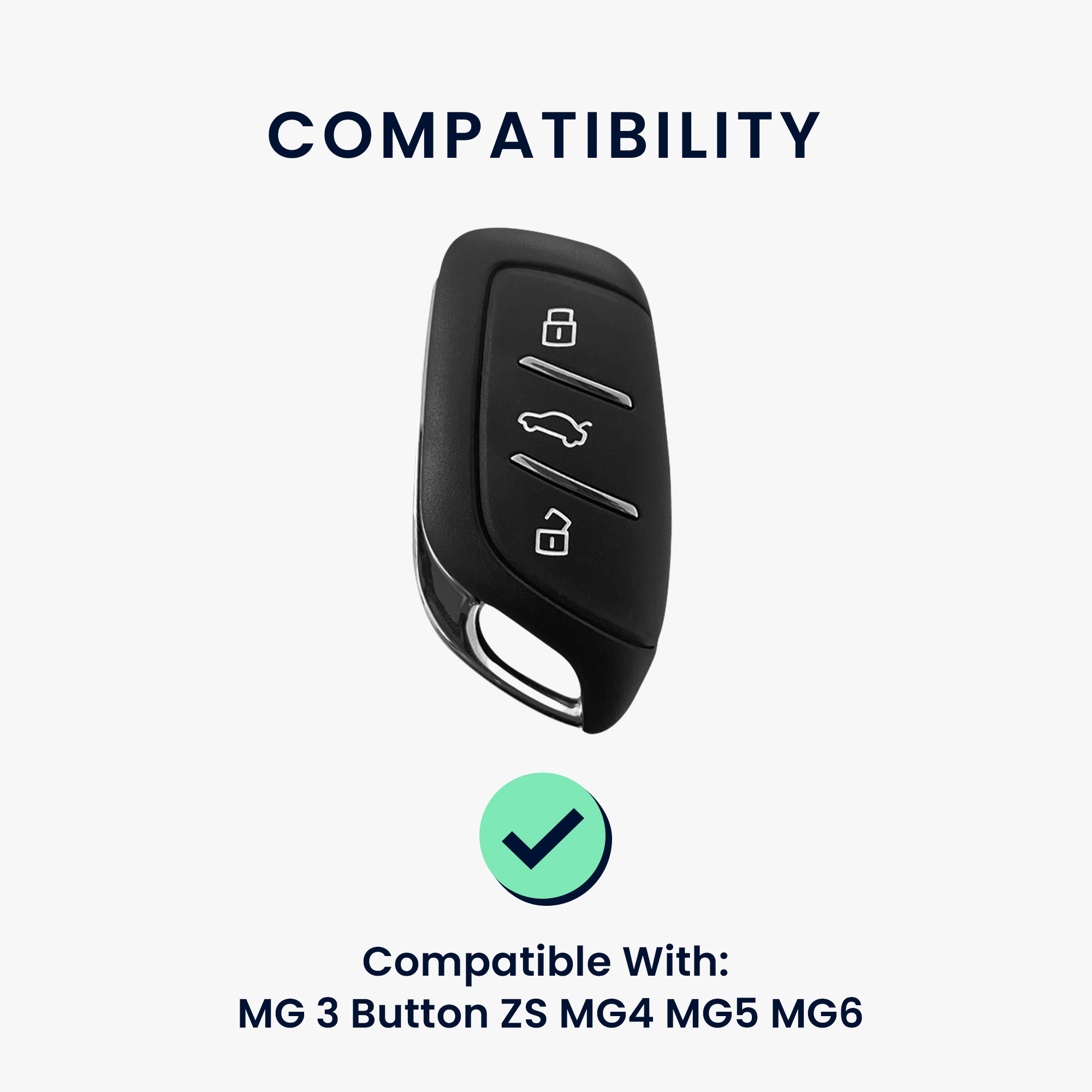 Pouzdro na klíč od auta kwmobile MG 3 tlačítka ZS/MG4/MG5/MG6, černá Carbon