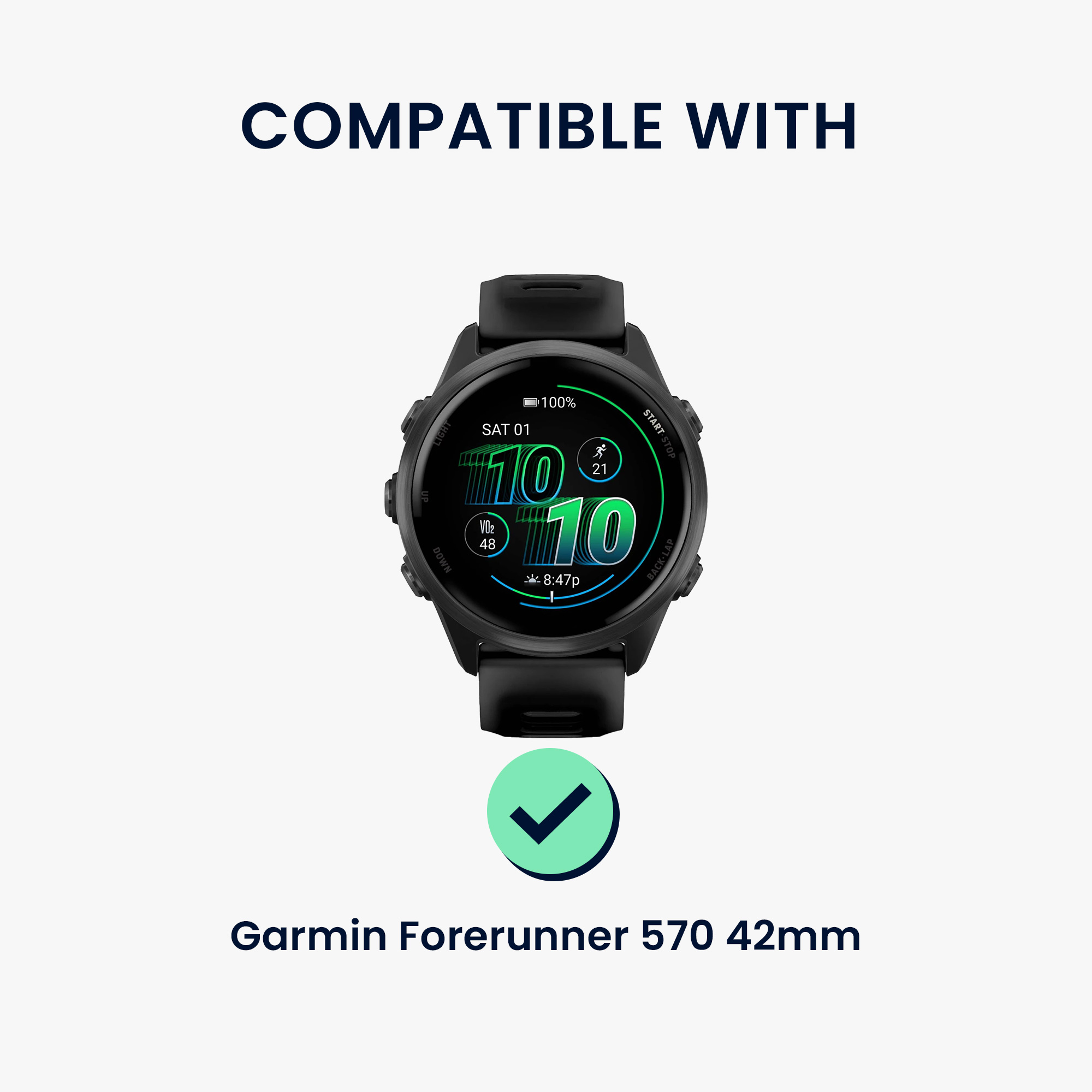 Pouzdro na chytré hodinky s ochranou hran pro Garmin Forerunner 570 42mm kwmobile TPU - bílá