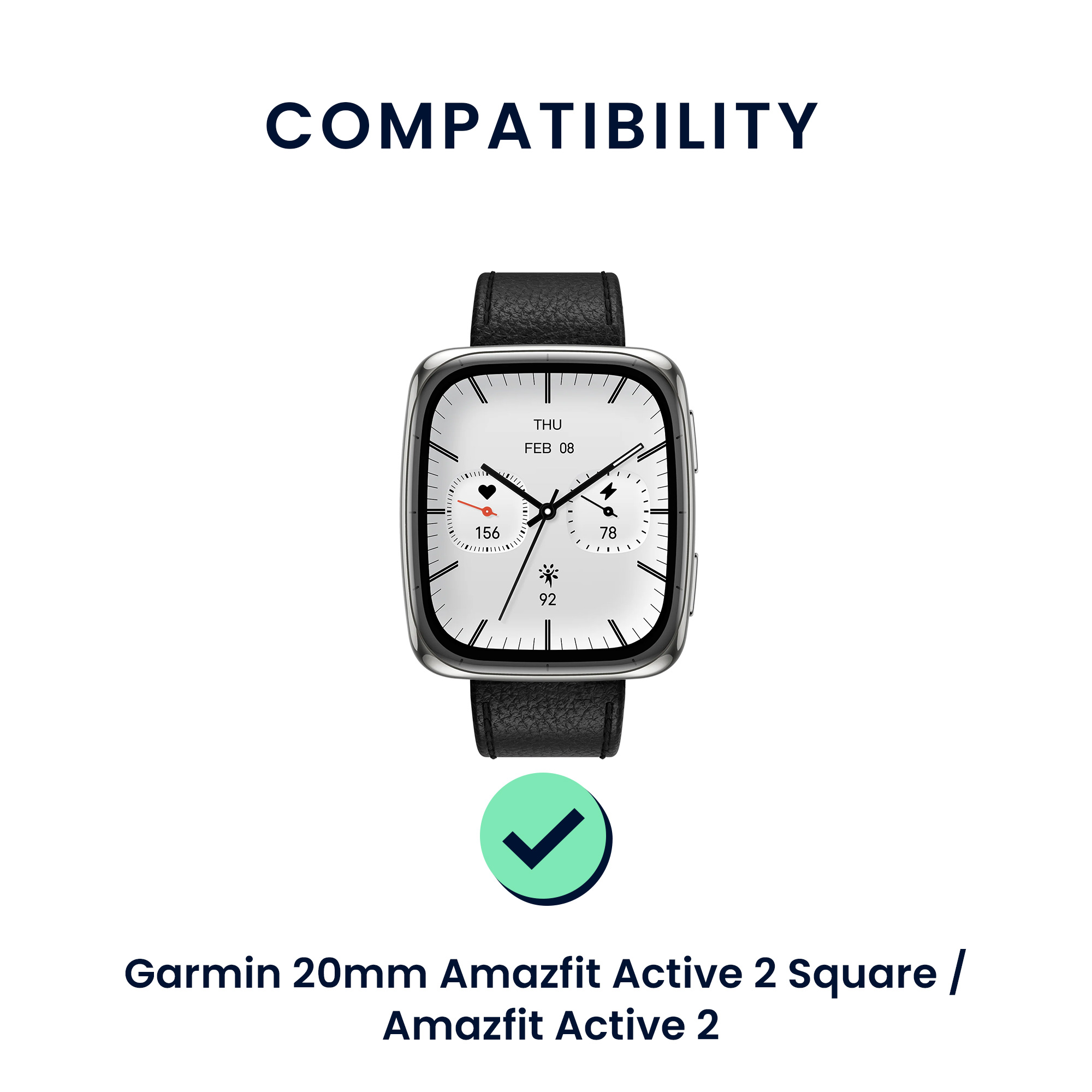 Řemínky pro Garmin 20mm Amazfit Active 2 Square / Amazfit Active 2 kwmobile silikonové - grafitově šedá / tmavě zelená