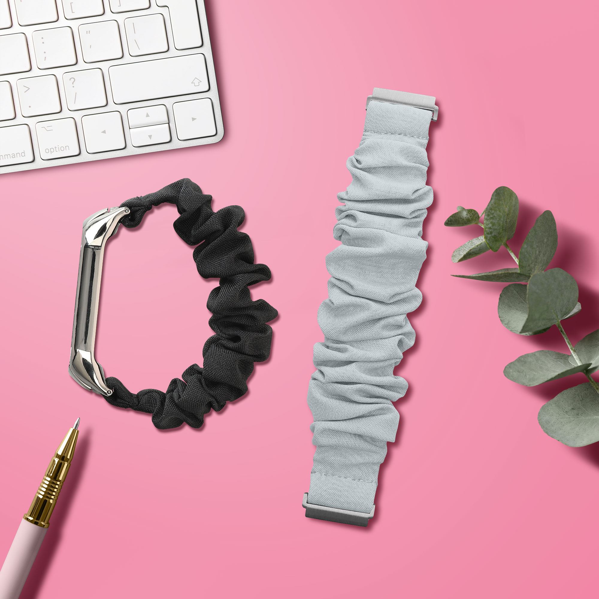 Řemínek na hodinky pro Amazfit Bip 6 kwmobile - světle modrá látkový řemínek na hodinky (scrunchie)