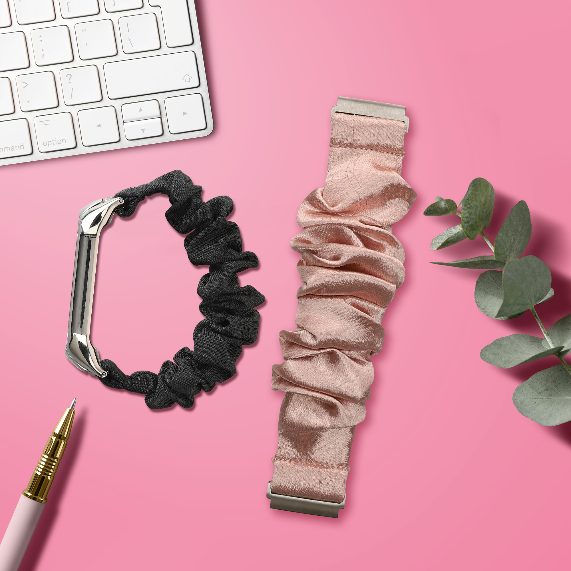 Řemínek na hodinky pro Xiaomi Redmi Watch 5 Active / Watch 5 Lite kwmobile metalické - metalický zlatá látkový řemínek na hodinky (scrunchie)