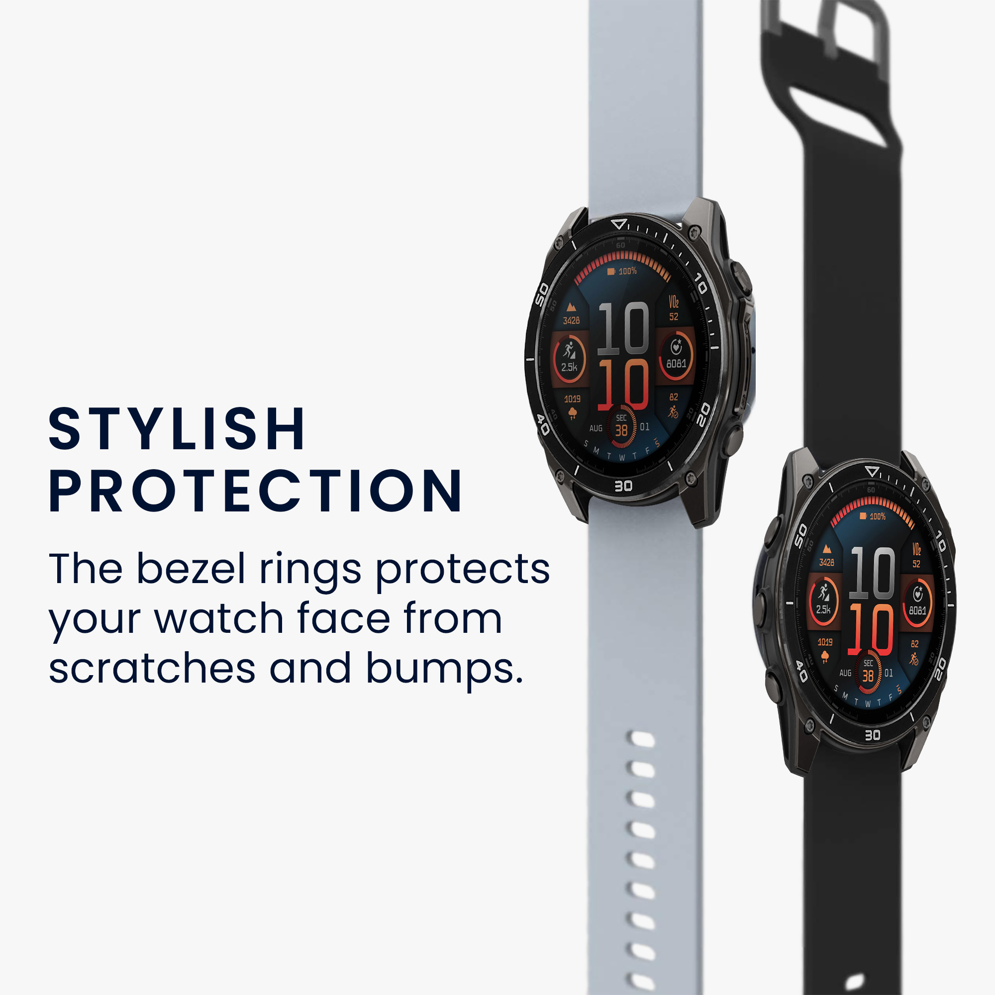Ochranný rámeček pro Garmin Fenix 8 47mm AMOLED kwmobile hliníkové - černá / bílá