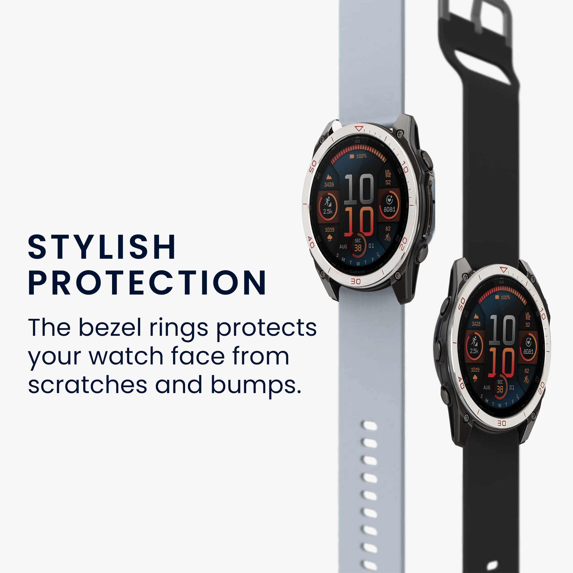 Ochranný rámeček pro Garmin Fenix 8 47mm AMOLED kwmobile hliníkové - stříbrná / červená