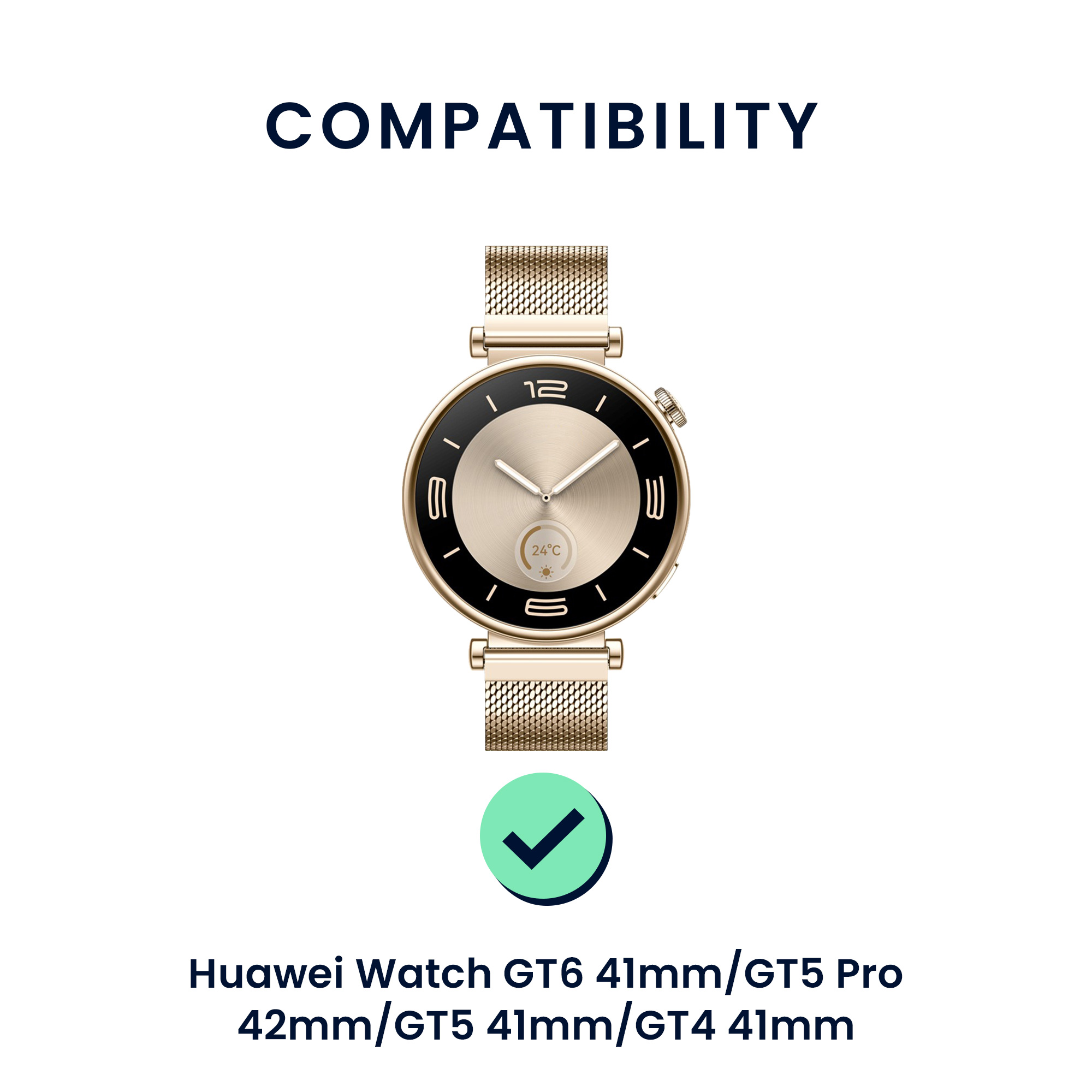 Řemínky pro Huawei Watch GT6 41mm / GT5 Pro 42mm / GT5 41mm / GT4 41mm kwmobile silikonové - černá / béžová