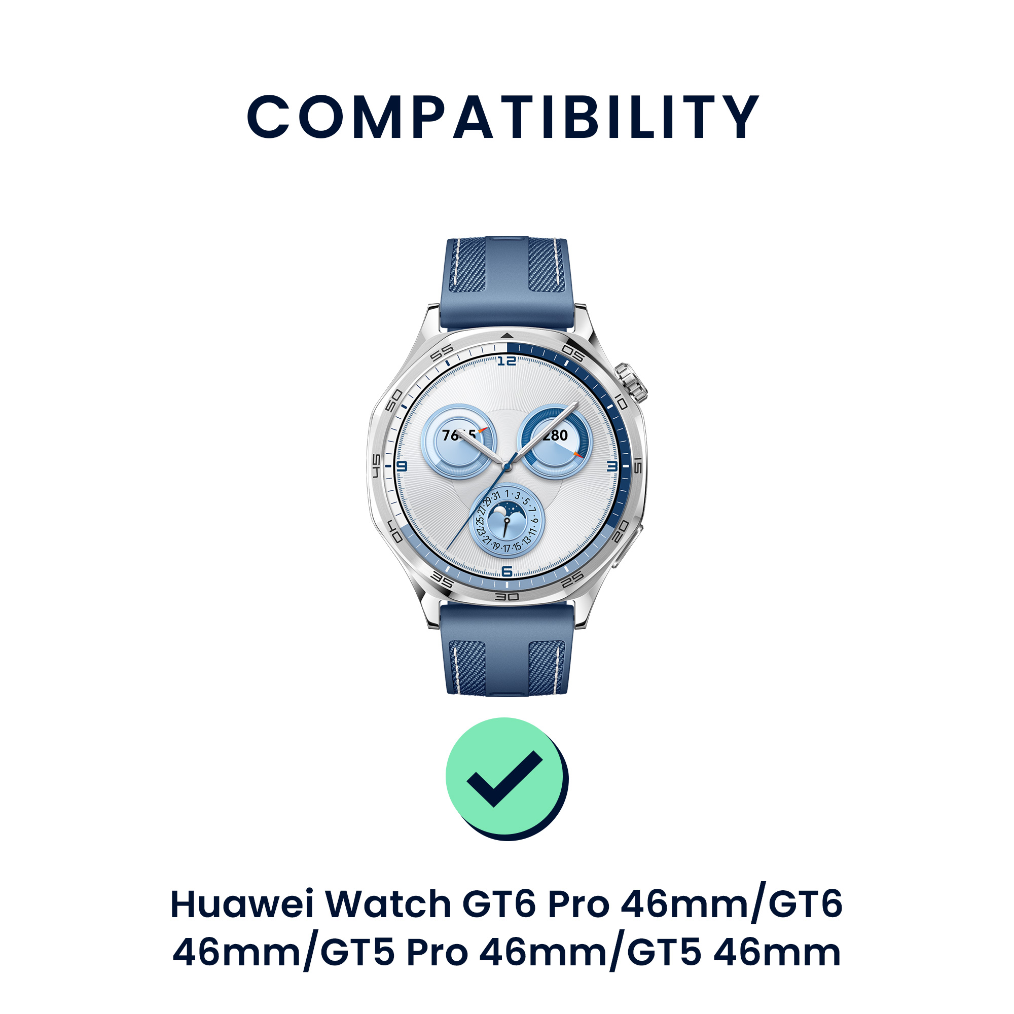 Řemínky pro Huawei Watch GT6 Pro 46mm / GT6 46mm / GT5 Pro 46mm / GT5 46mm kwmobile silikonové - černá / béžová