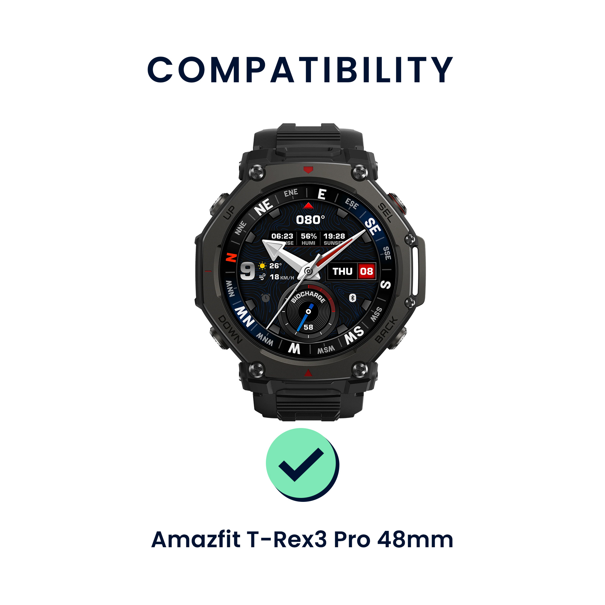 Řemínky pro Amazfit T-Rex3 Pro 48mm kwmobile silikonové - černá / oranžová