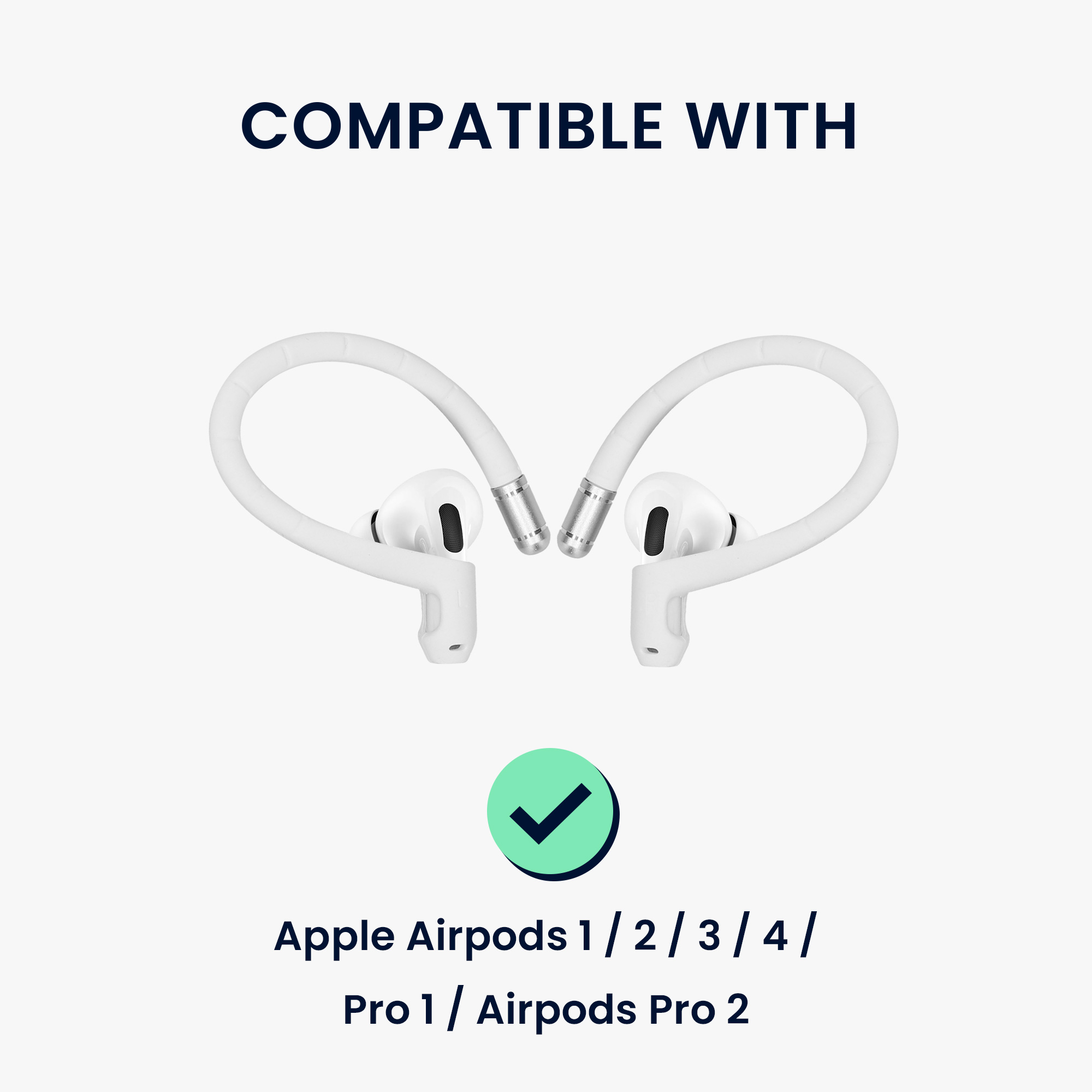 Protiskluzové háčky na sluchátka pro Apple AirPods 1 / 2 / 3 / 4 / Pro 1 / AirPods Pro 2 kwmobile - bílá