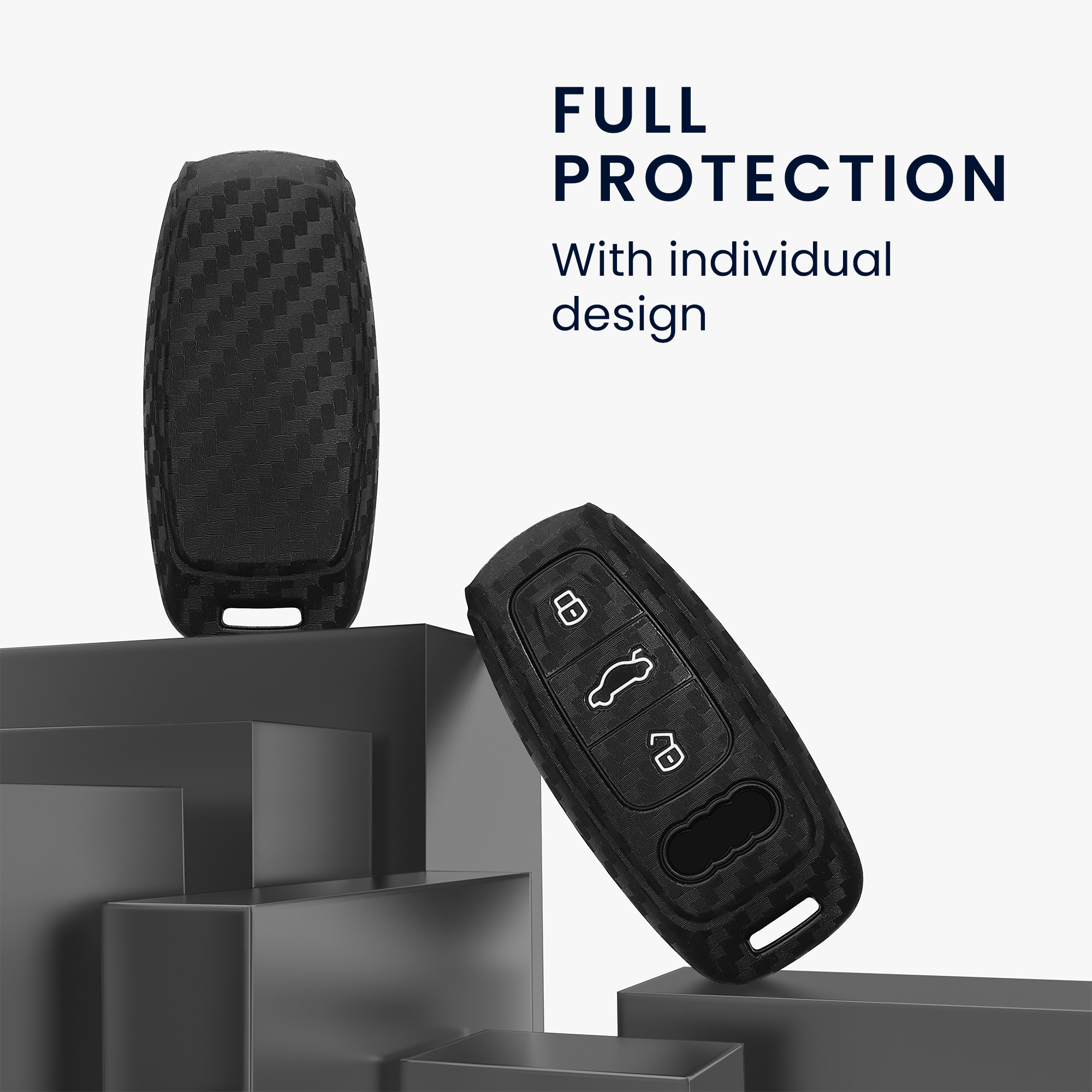 Obal na klíč od auta pro Audi A6 A7 A8 Q7 Q8 Keyless kwmobile - černá