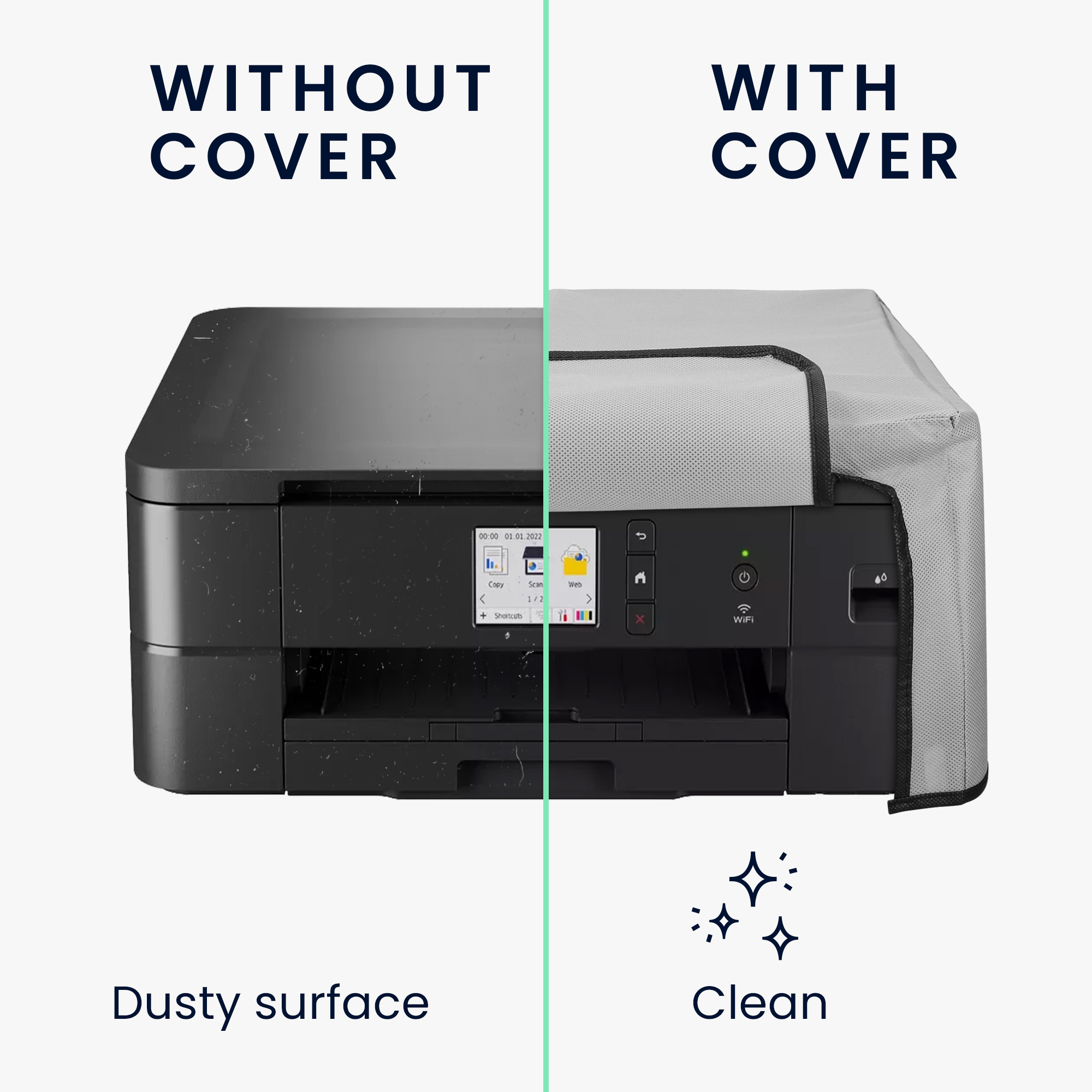 Ochranný kryt proti prachu pro Brother DCP-J1140DW / DCP-J1050DW / DCP-J1313DW kwmobile - světle šedá