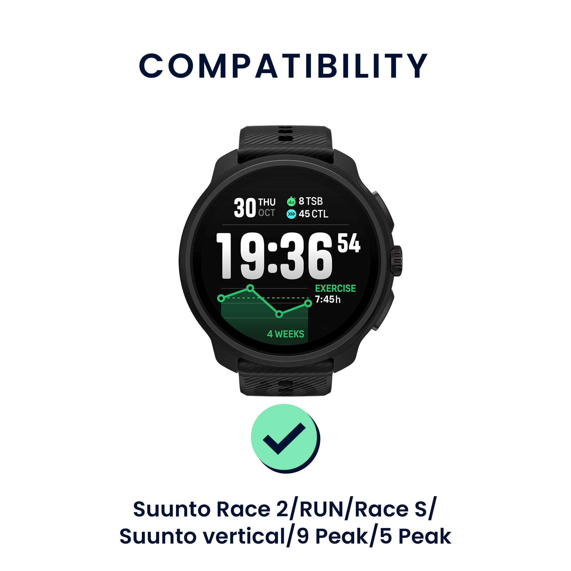 Řemínky pro Suunto Race 2 / RUN / Race S / Suunto vertical / 9 Peak / 5 Peak kwmobile silikonové - černá / šedá / červená