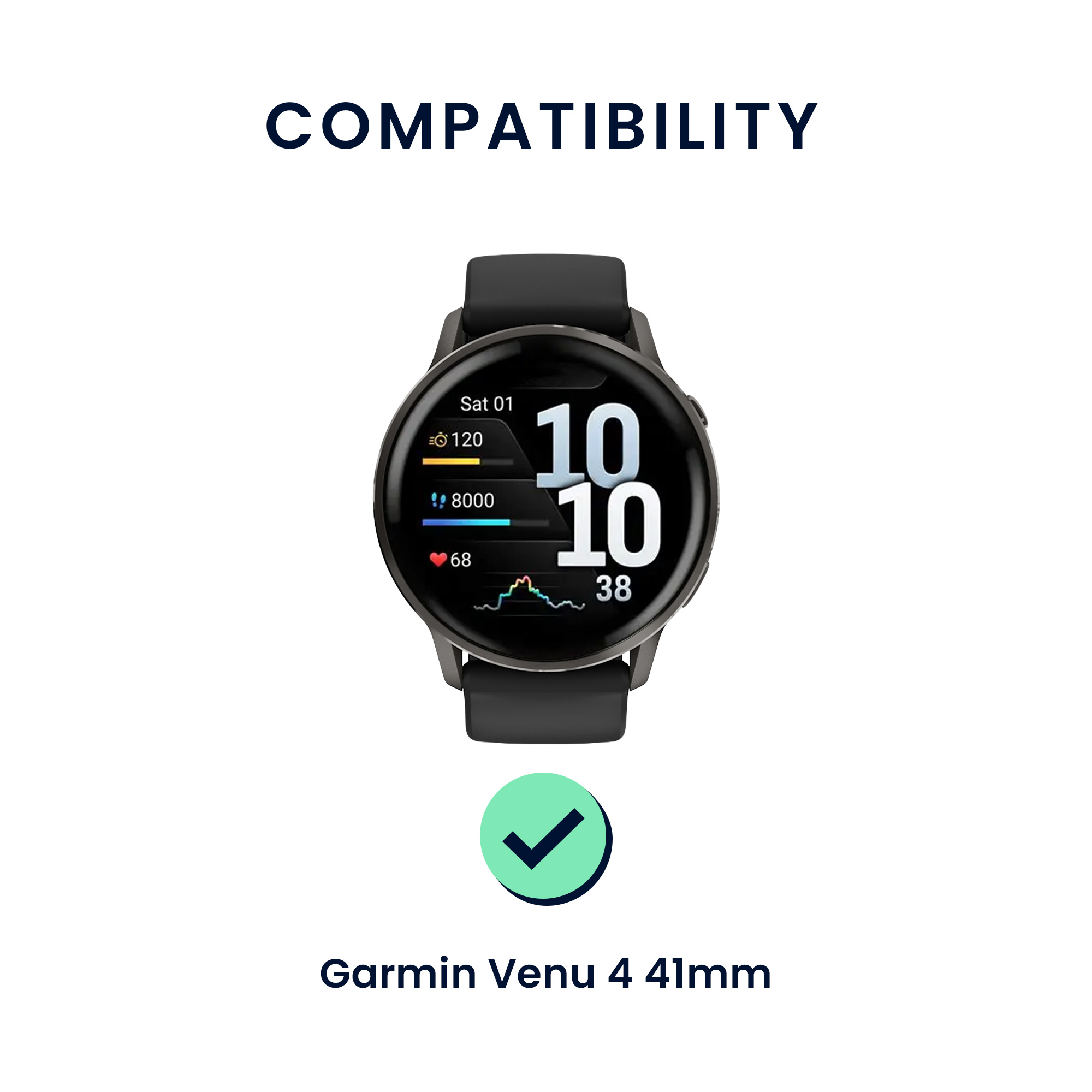 Řemínky pro Garmin Venu 4 41mm kwmobile silikonové - černá / šedá