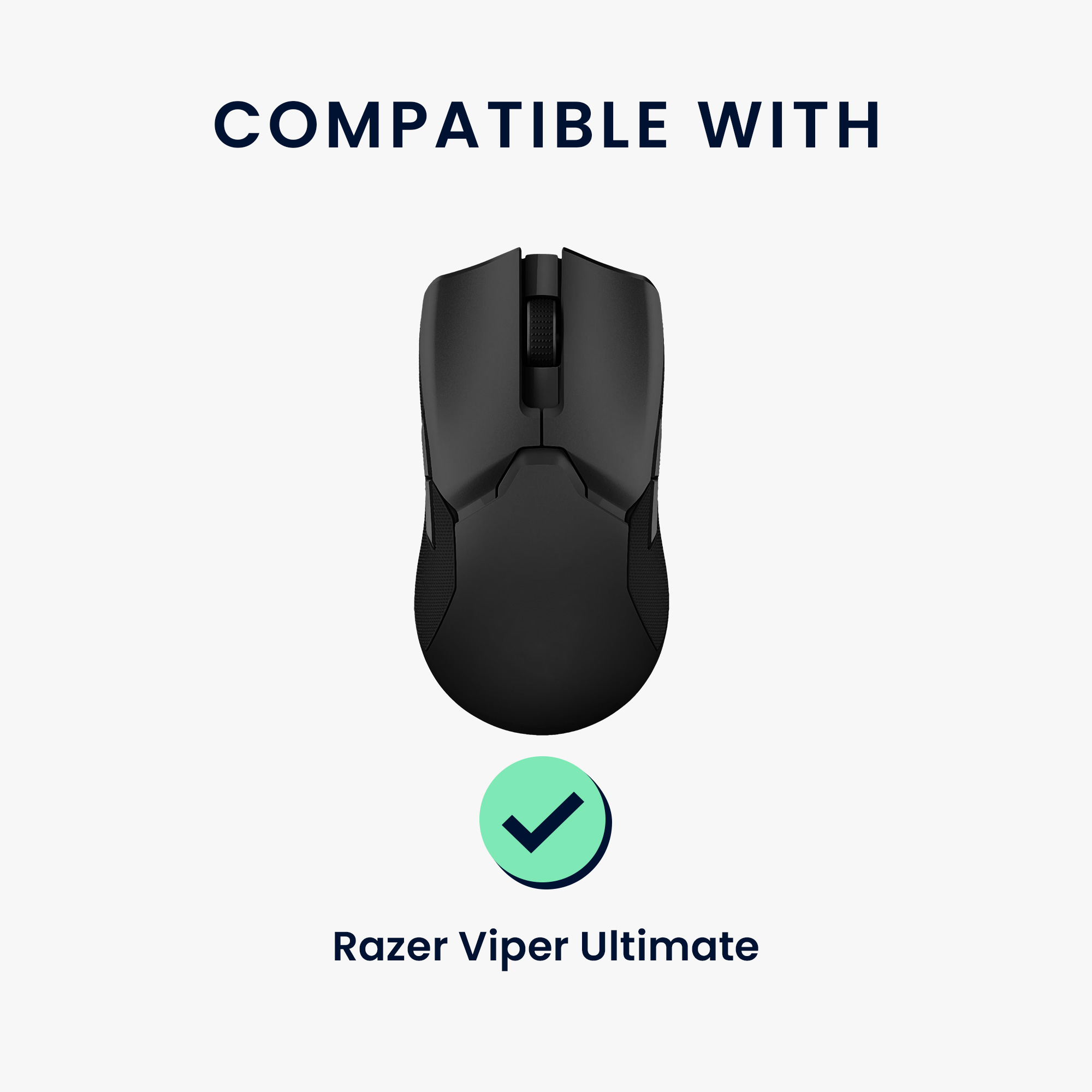 Protiskluzová páska na myš pro Razer Viper Ultimate kwmobile z eko kůže - černá / bílá