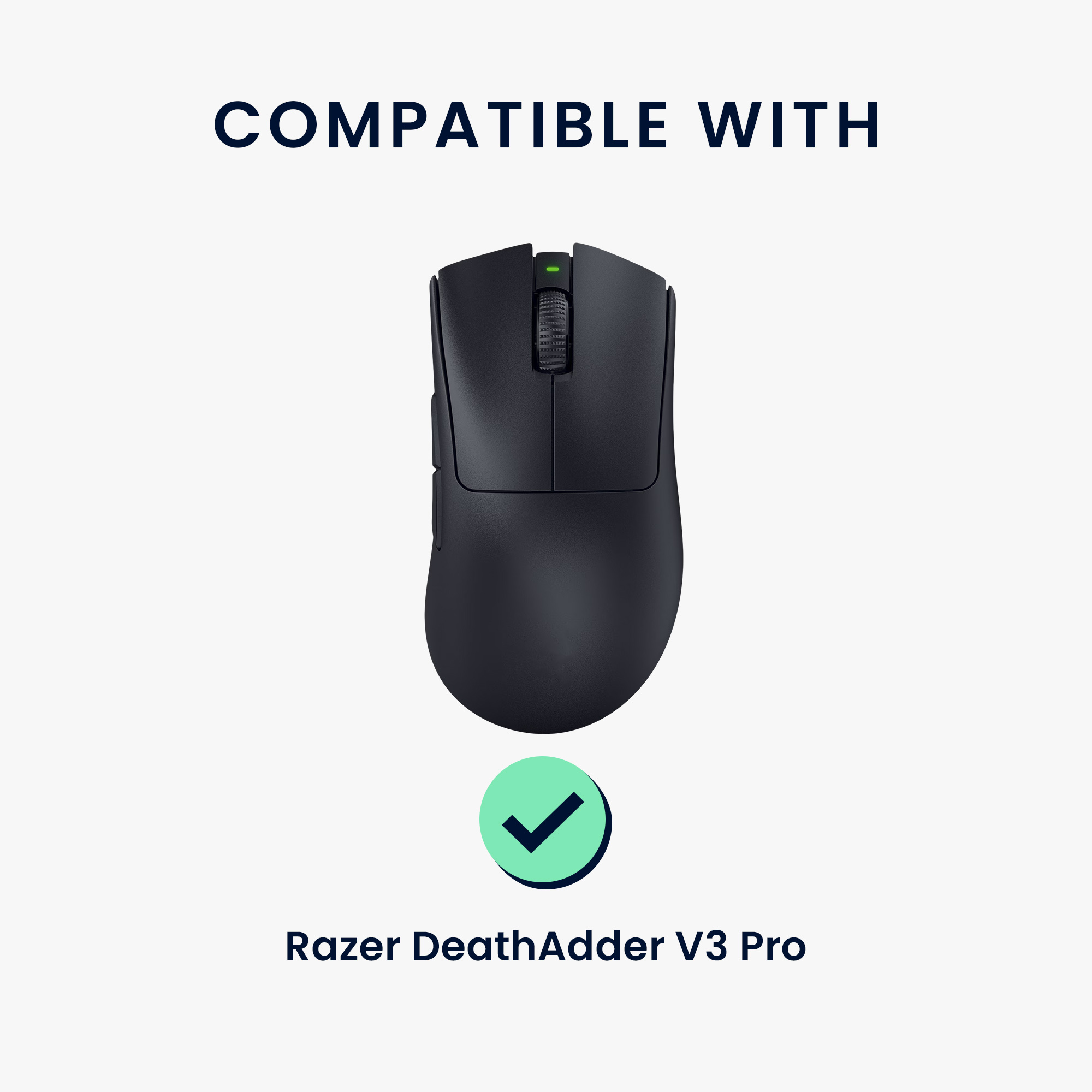 Protiskluzová páska na myš pro Razer DeathAdder V3 Pro kwmobile z eko kůže - černá / bílá