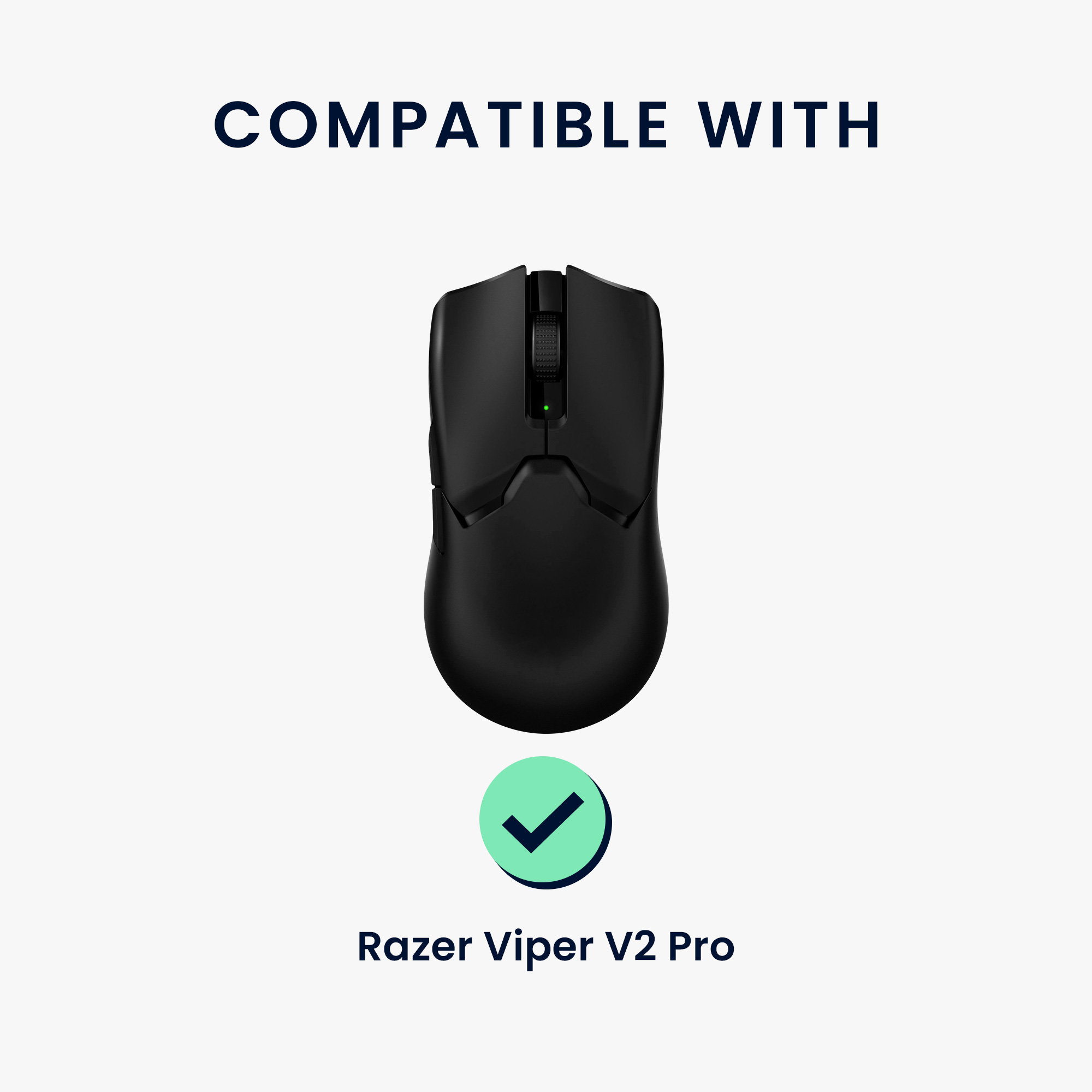 Protiskluzová páska na myš pro Razer Viper V2 Pro kwmobile z eko kůže - černá / bílá