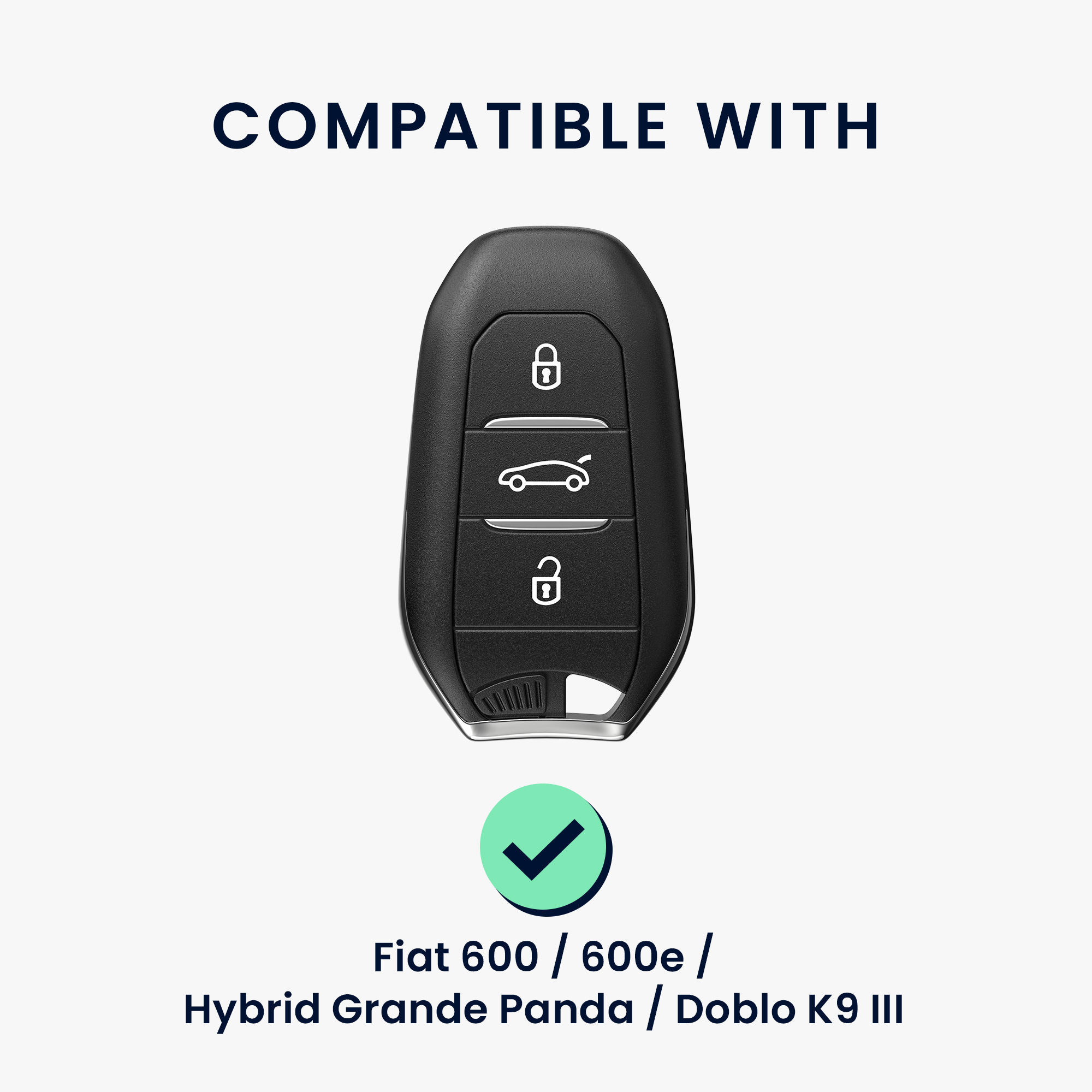 TPU pouzdro na klíč od auta Fiat 600 / 600e / Hybrid / Grande Panda / Doblo K9 III transparentní