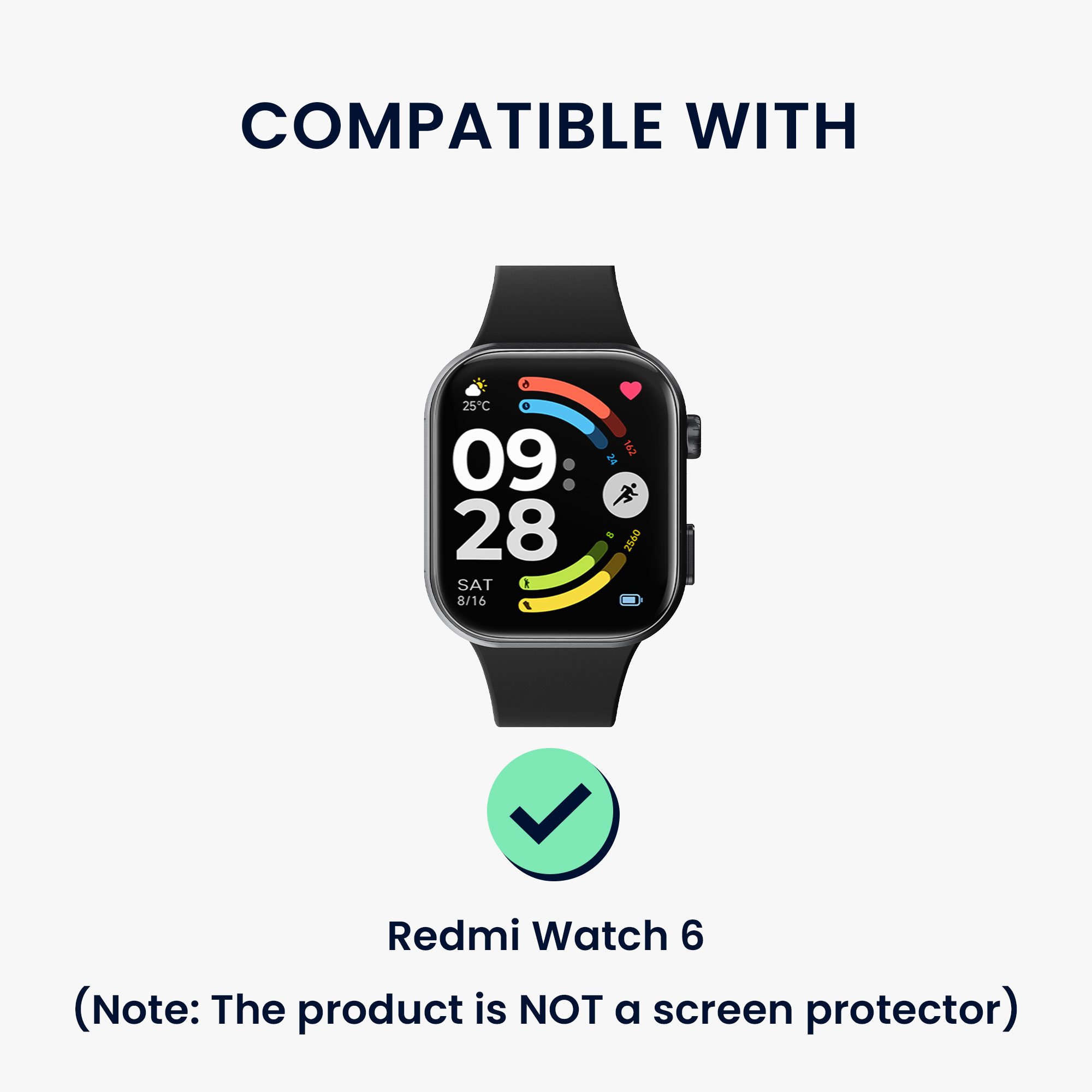 Ochranné rámečky s třpytkami pro Xiaomi Redmi Watch 6 kwmobile sada 2 ks - černá / transparentní